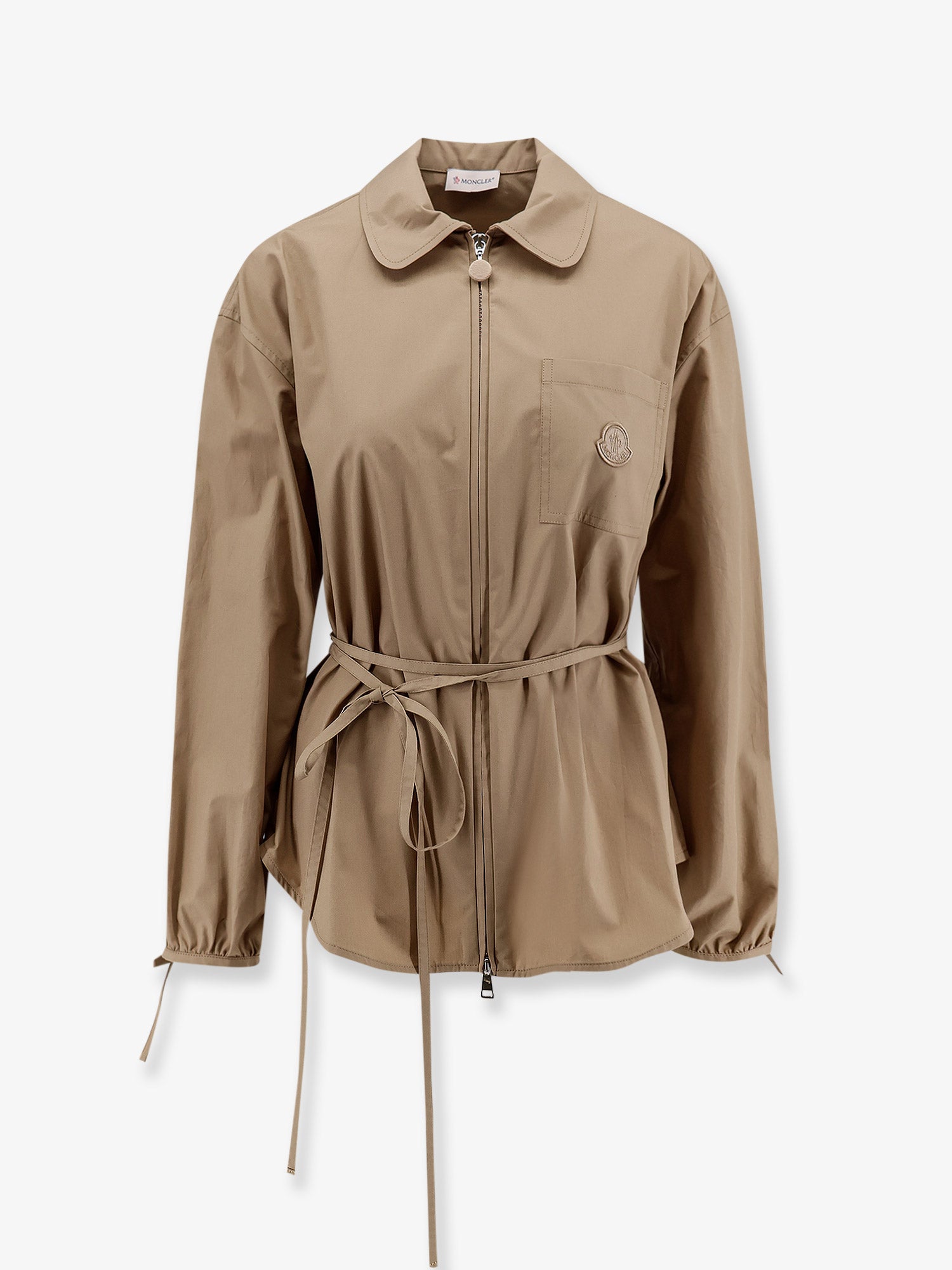 Moncler Cotton Shirt Jacket With Front Embroidered Logo