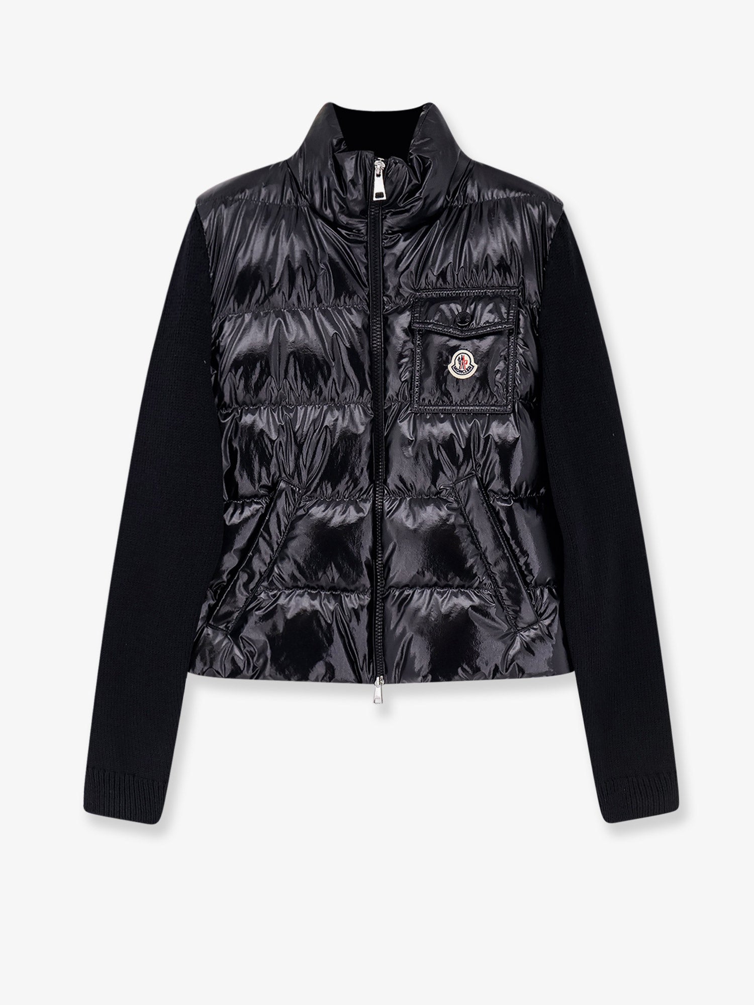 Moncler Down Jacket With Virgin Wool Inserts