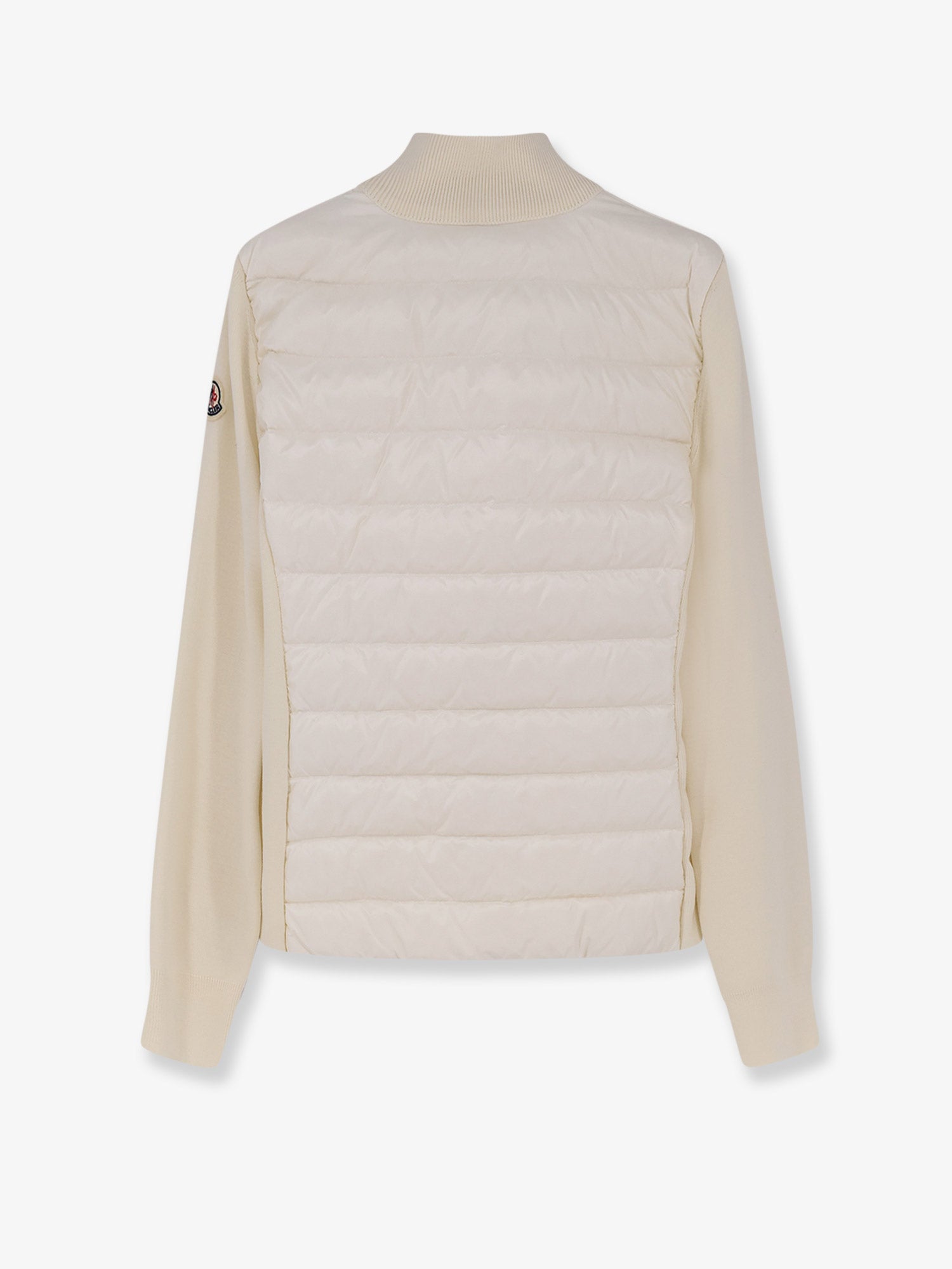 Moncler Cardigan/down Jacket Wit Iconic Patch