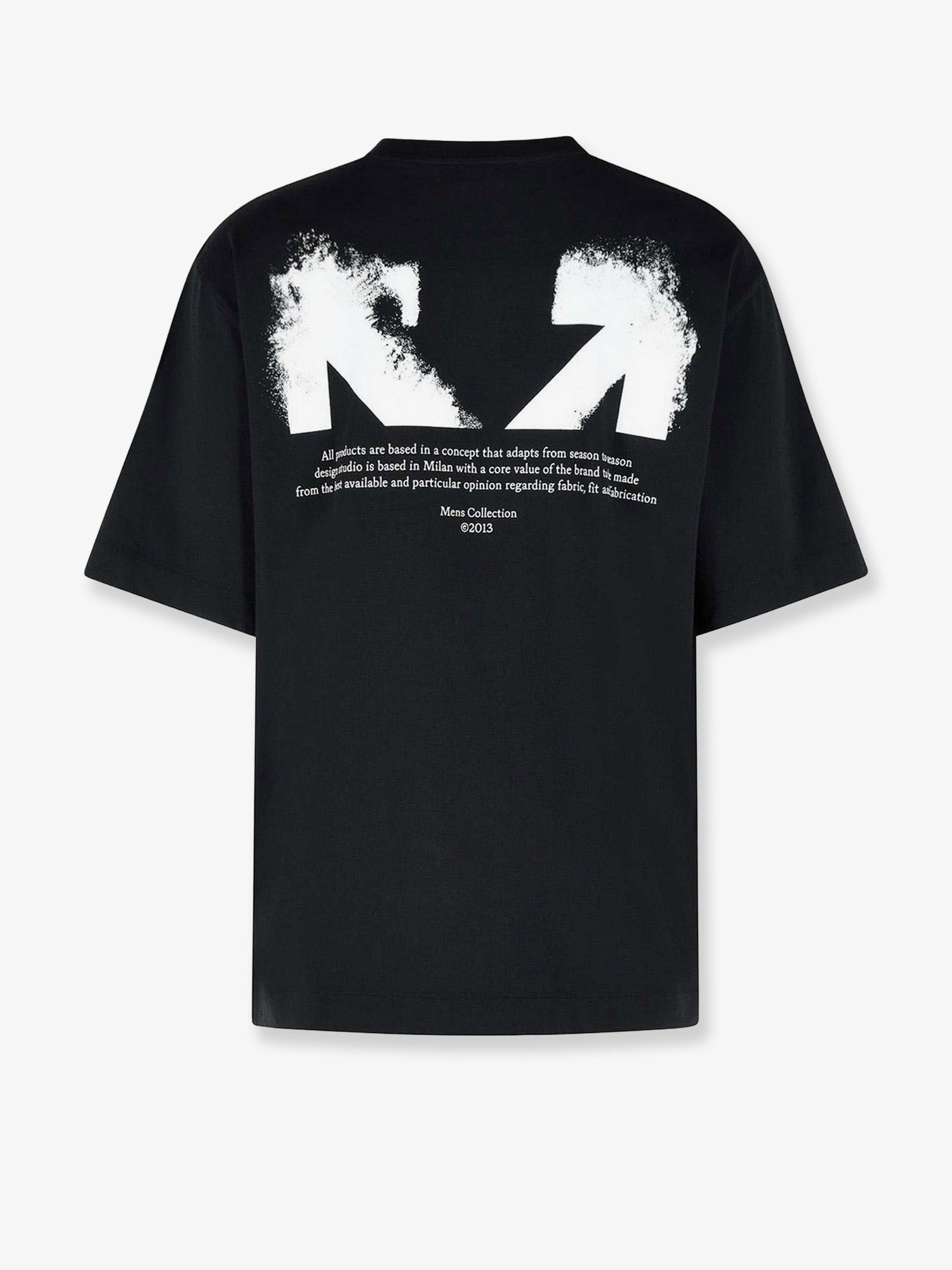 Off-White Cotton T-shirt With Frontal Logo Print