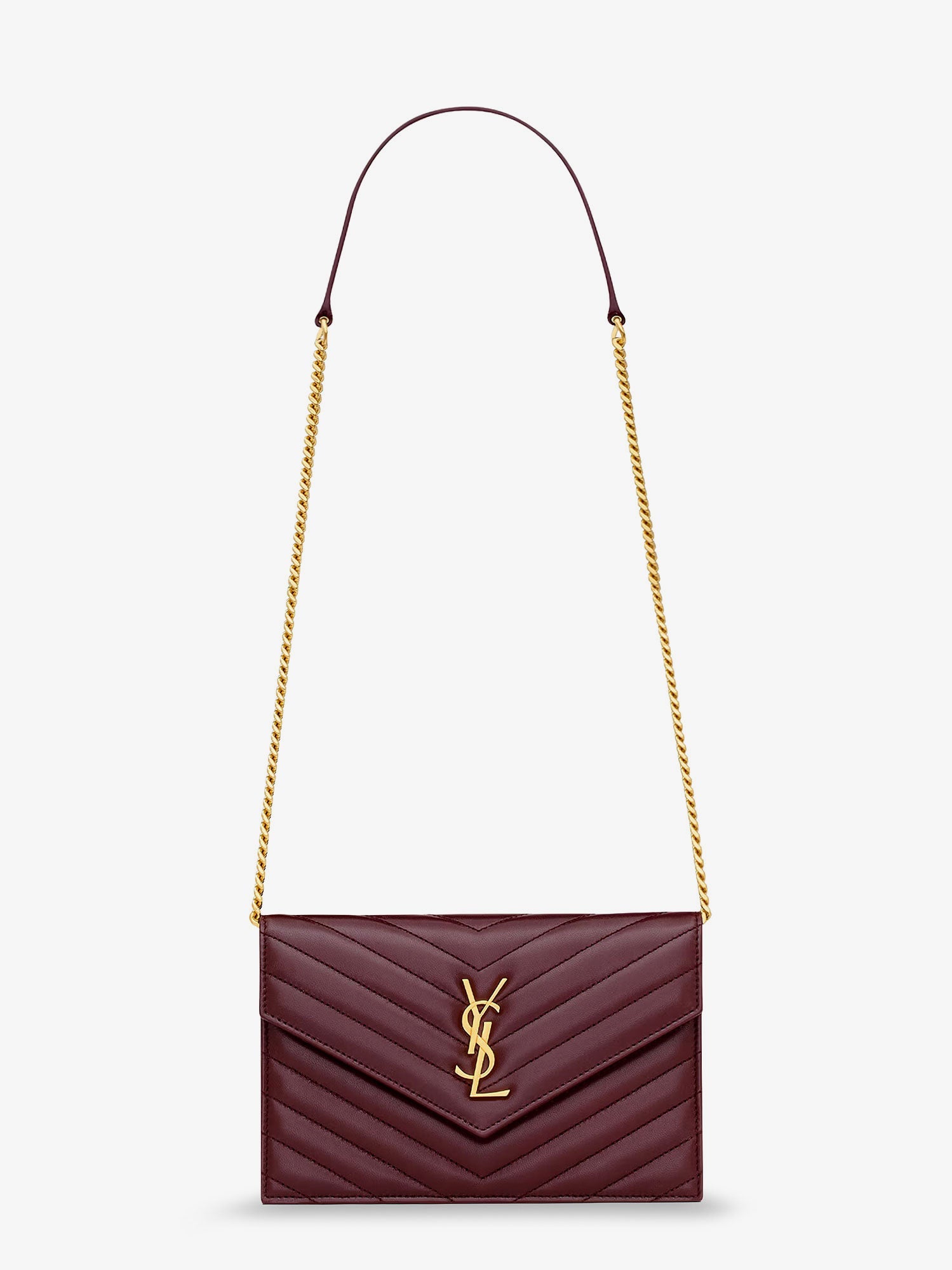 Saint Laurent Envelope Leather Shoulder Bag
