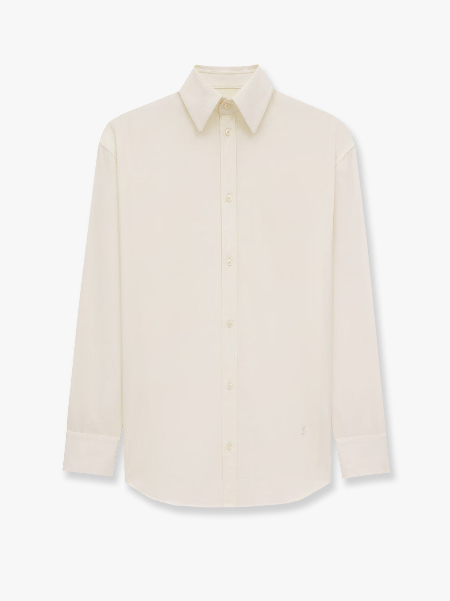 Saint Laurent Certified Cotton Shirt With Monogram Embroidery
