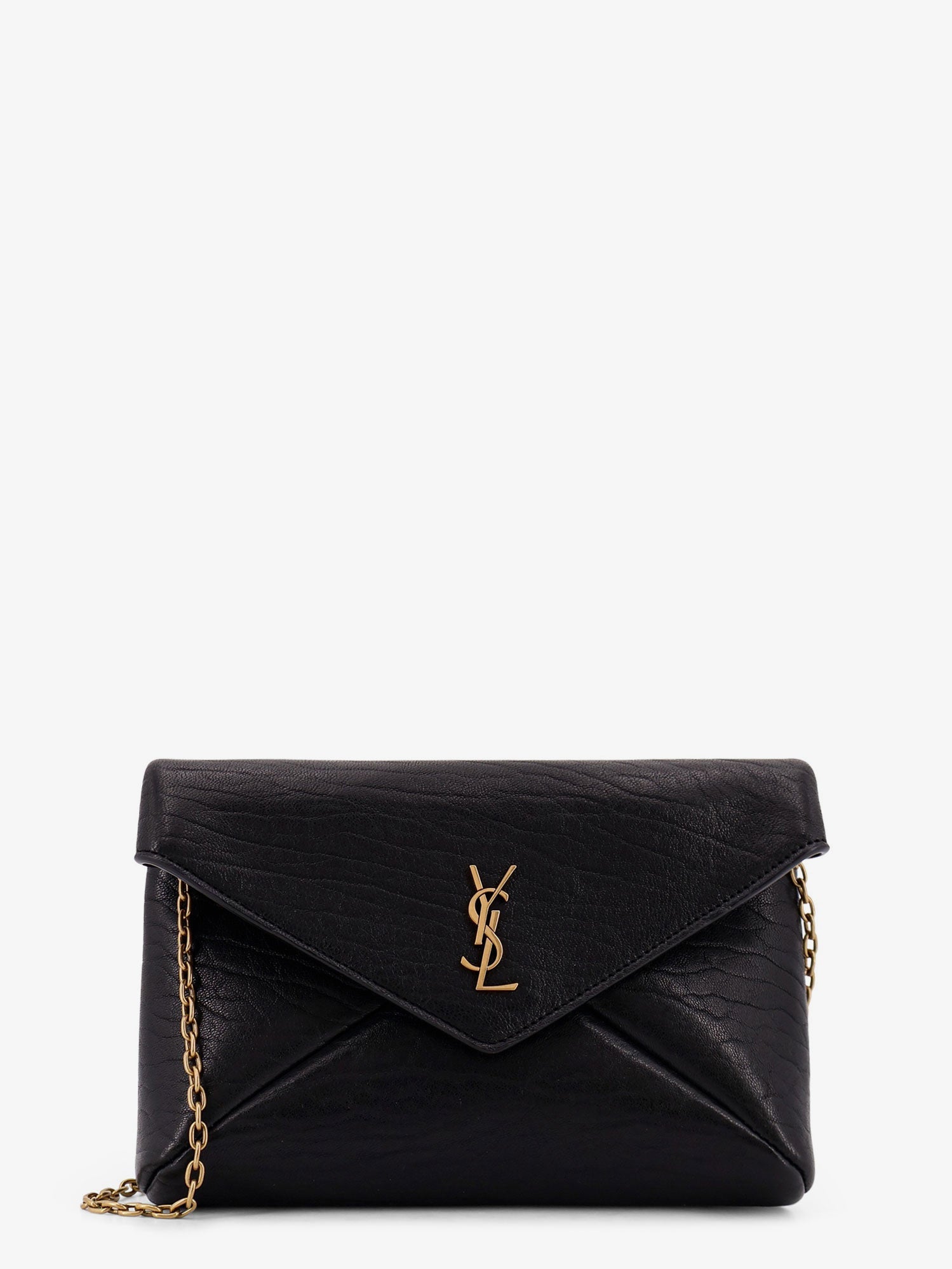 Saint Laurent Leather Crossbody Bag With Metal Cassandre Logo