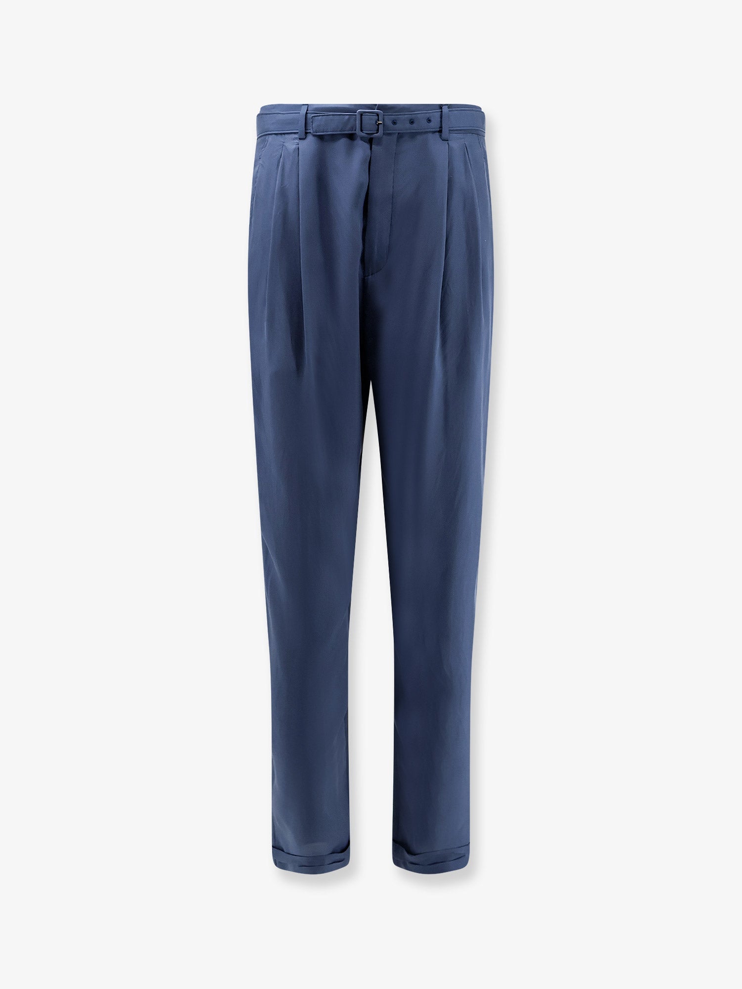 Saint Laurent Silk Trousers With Belt