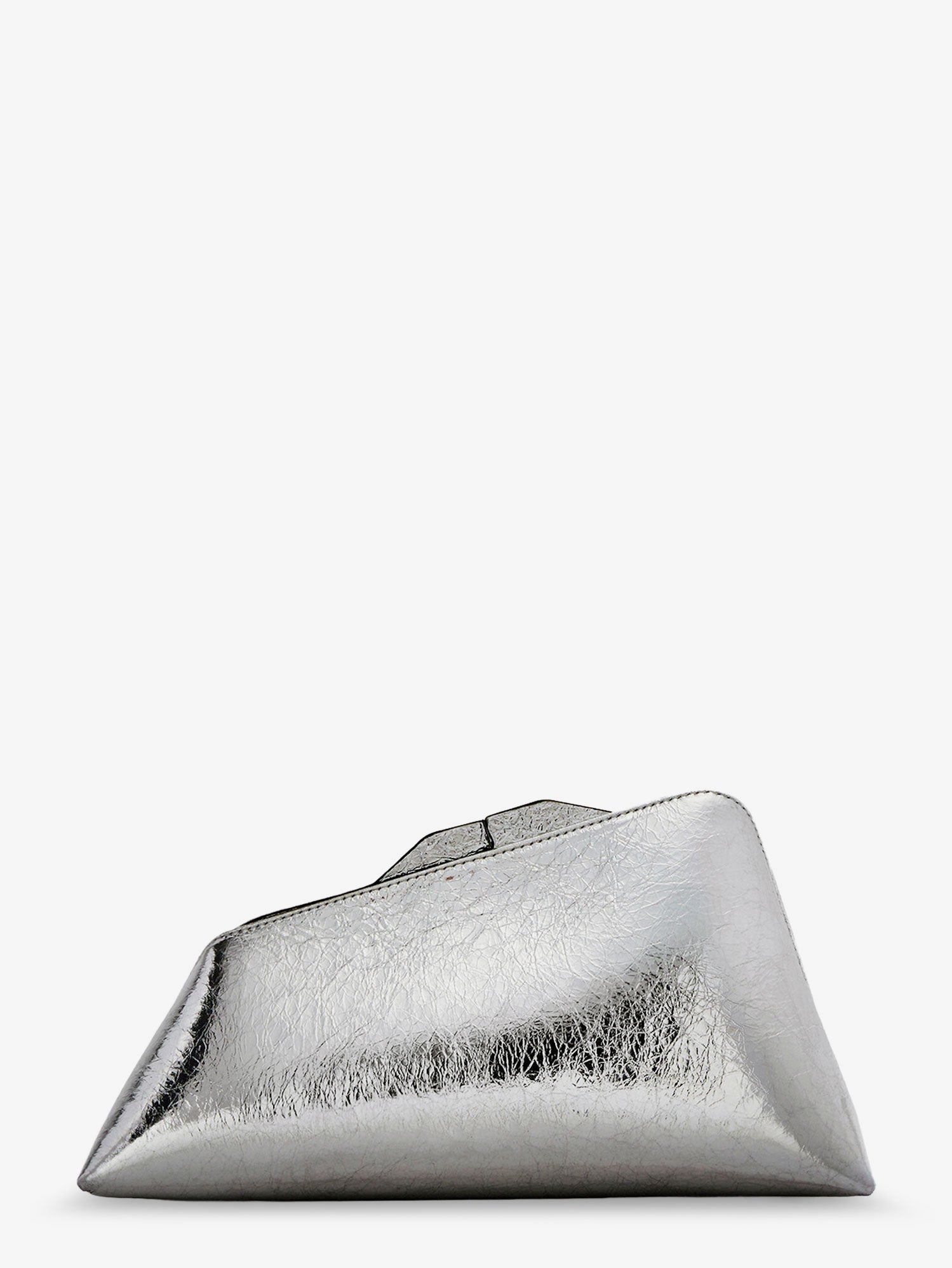 The Attico 8.30 Pm Laminated Leather Clutch Bag With Logo Engraved On The Bottom