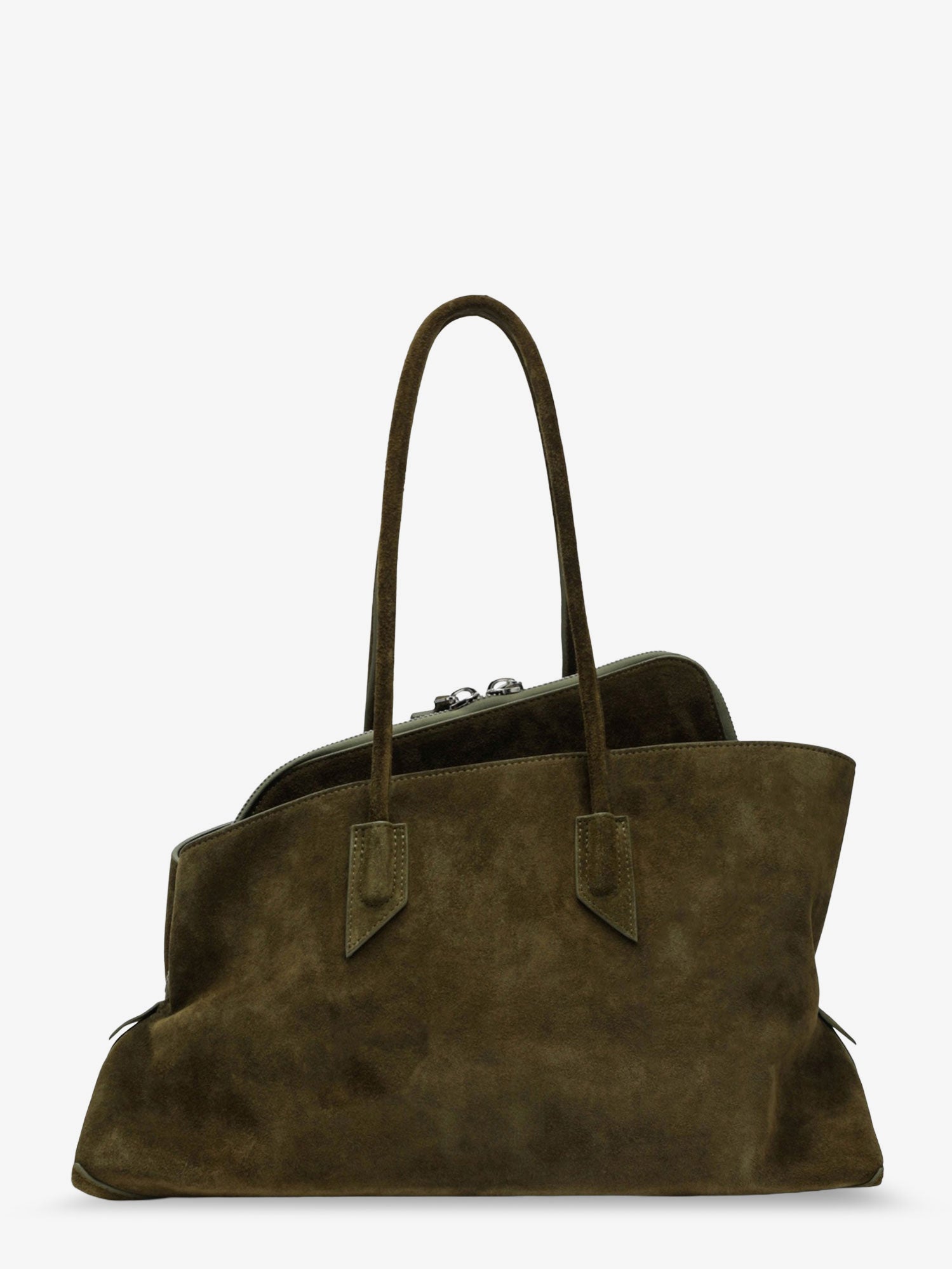 The Attico La Passeggiata Suede Shoulder Bag