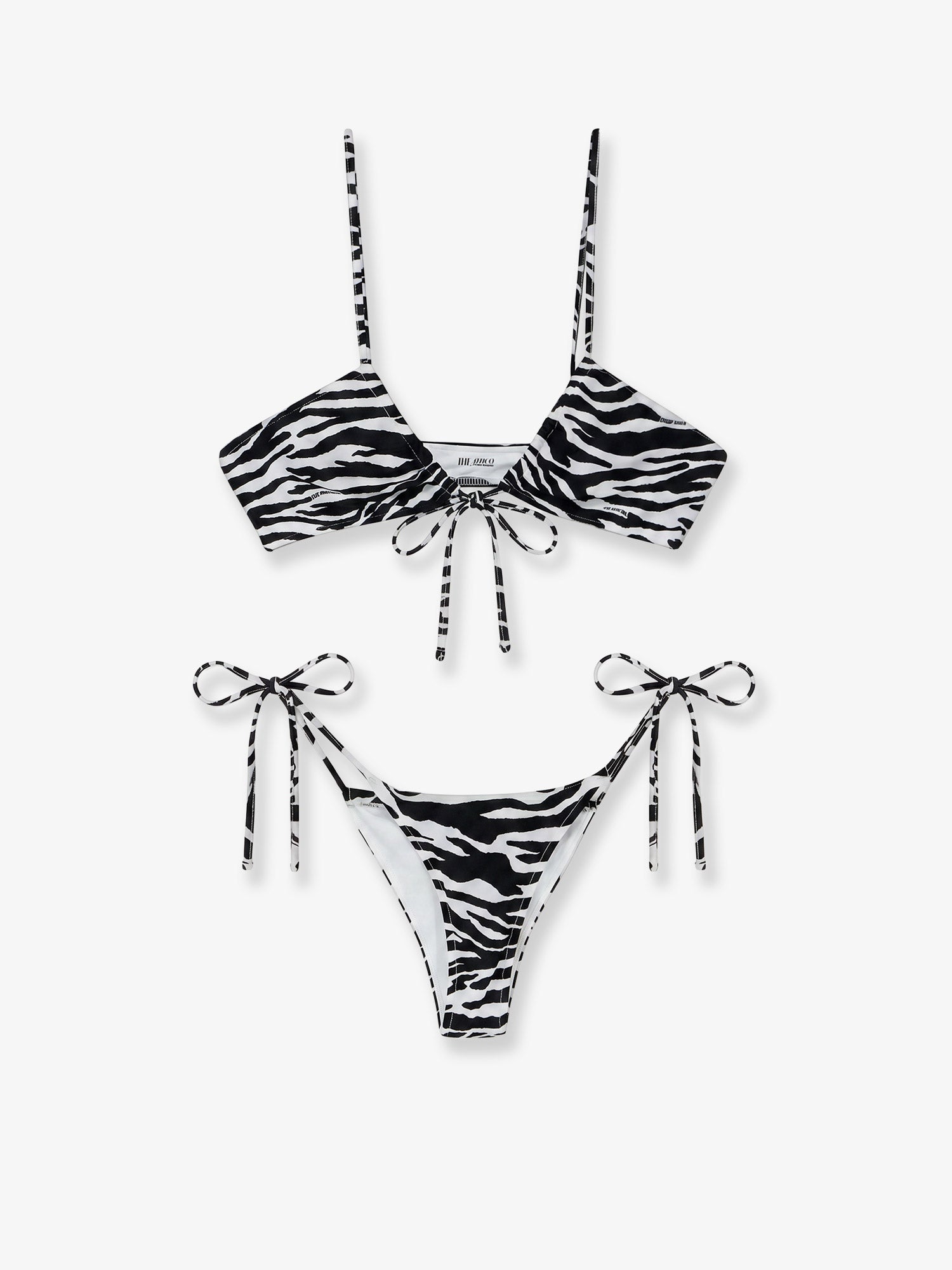 The Attico The Attico Il Primo Bagno Lycra Bikini With Zebra Print