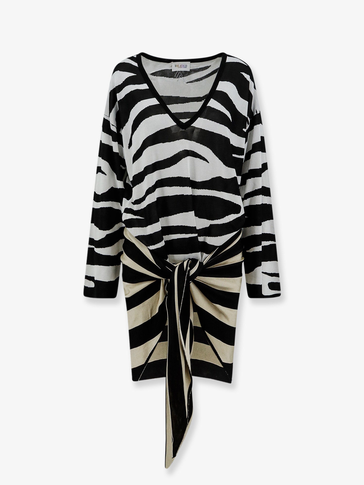 The Attico The Attico Il Primo Bagno Black/white Mini Dress