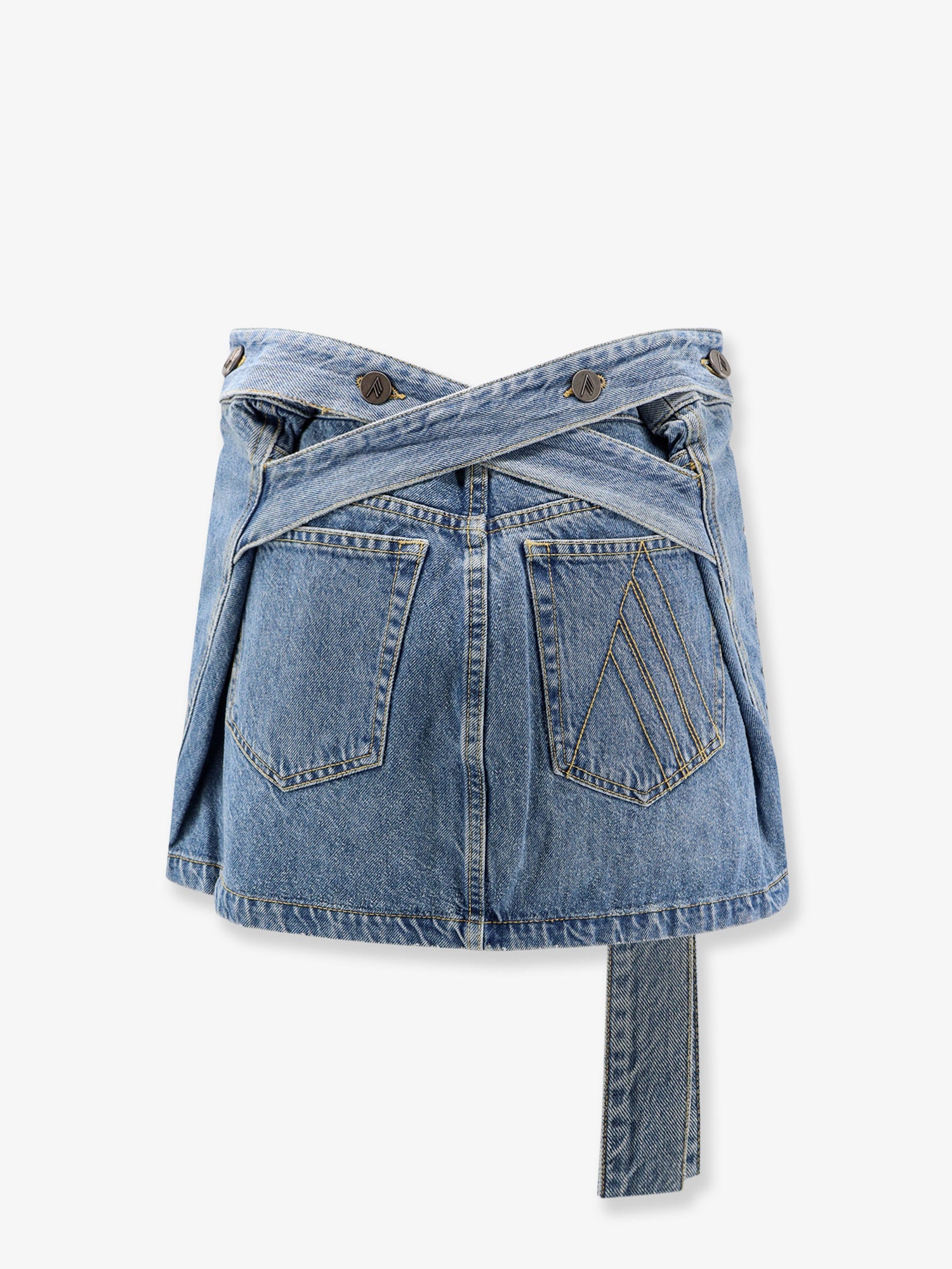 The Attico Denim Skirt With Belt