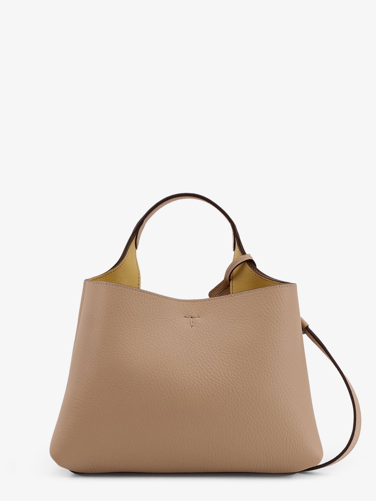 Tod's Leather Shoulder Bag With Metal T-timeless Logo