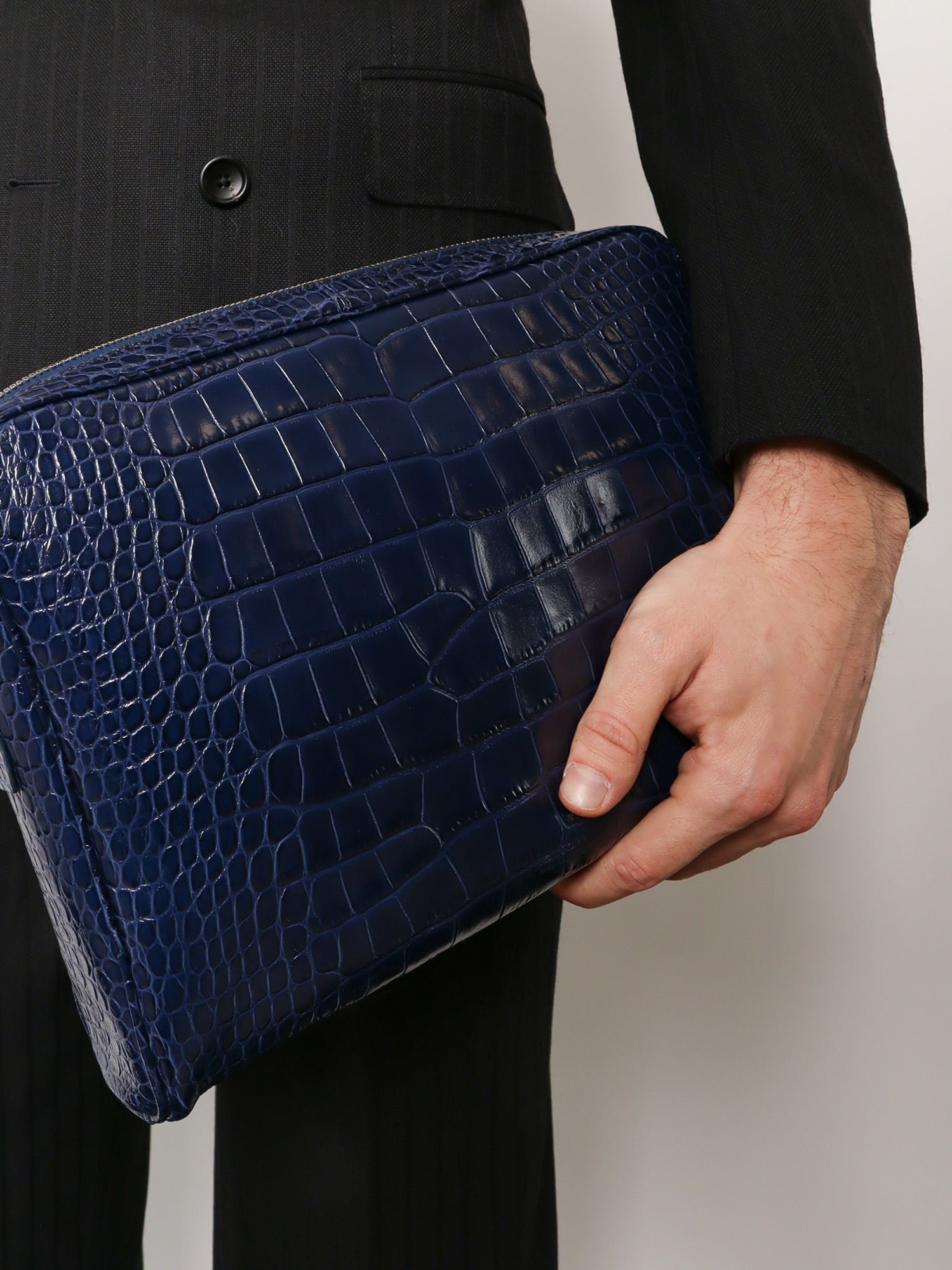 Tom Ford Croco Print Leather Laptop Pouch