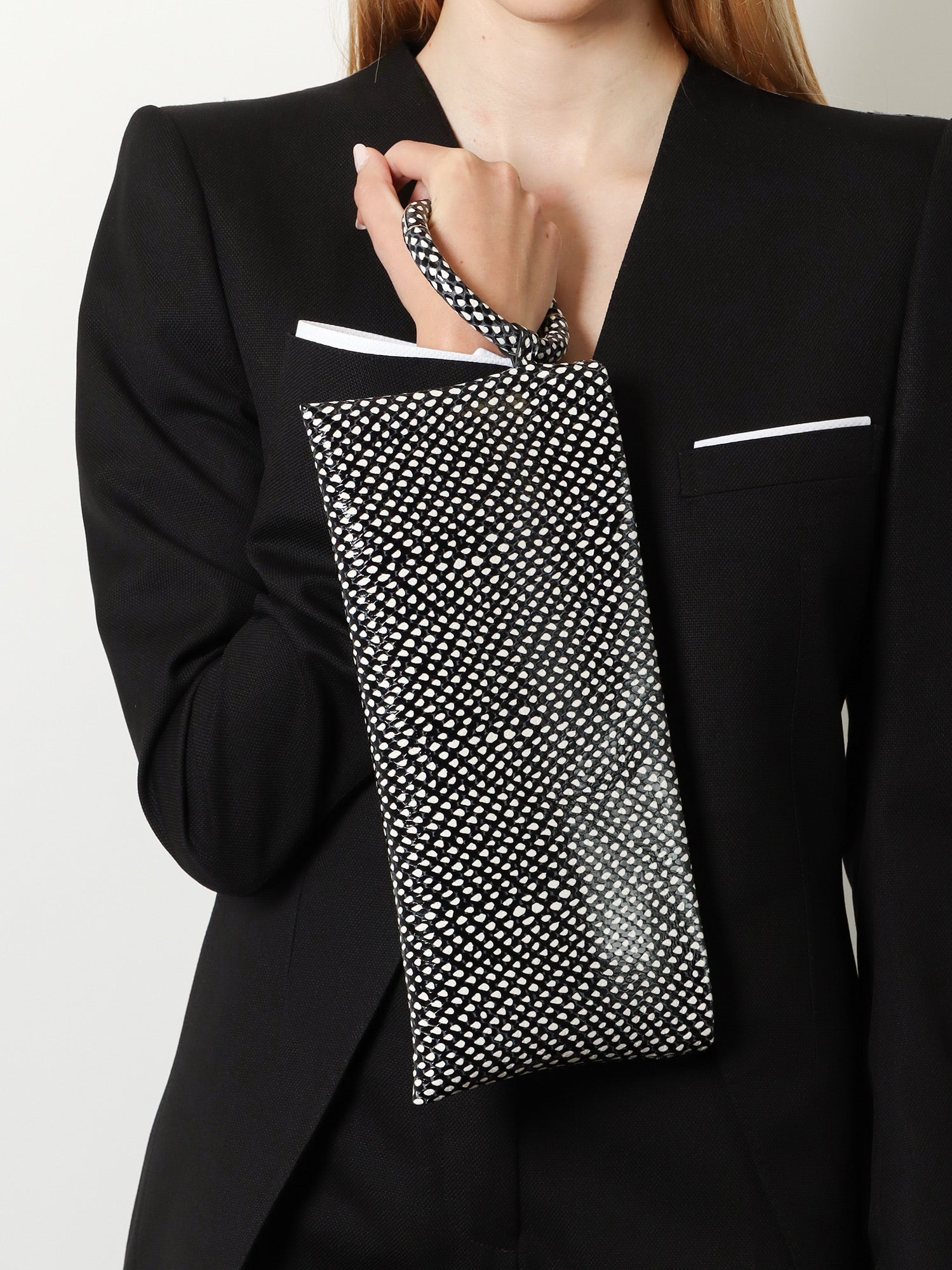 Tom Ford Aura Leather Clutch Bag With Snake Motif