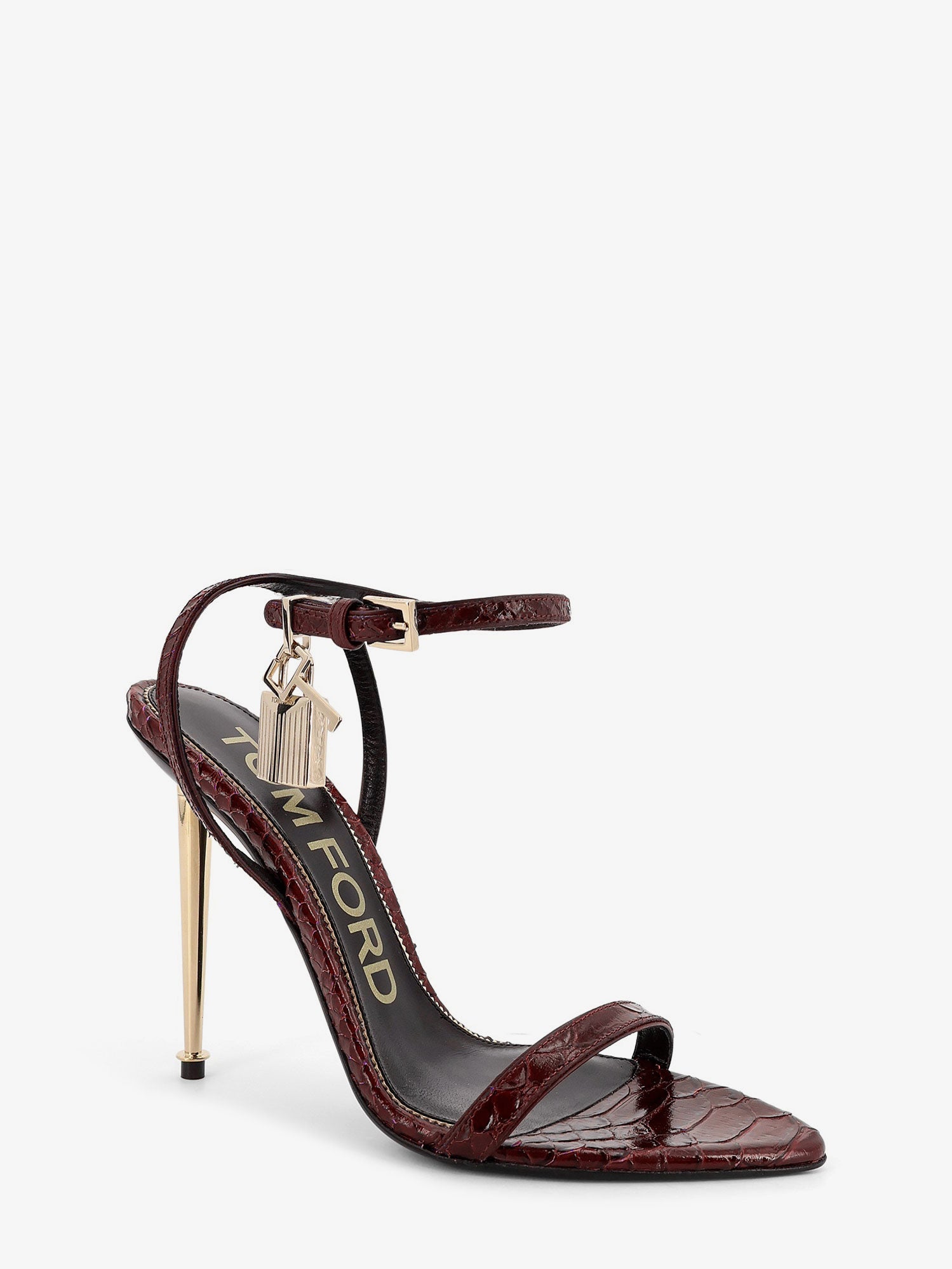 Tom Ford Laminated Leather Sandals With Iconic Padlock