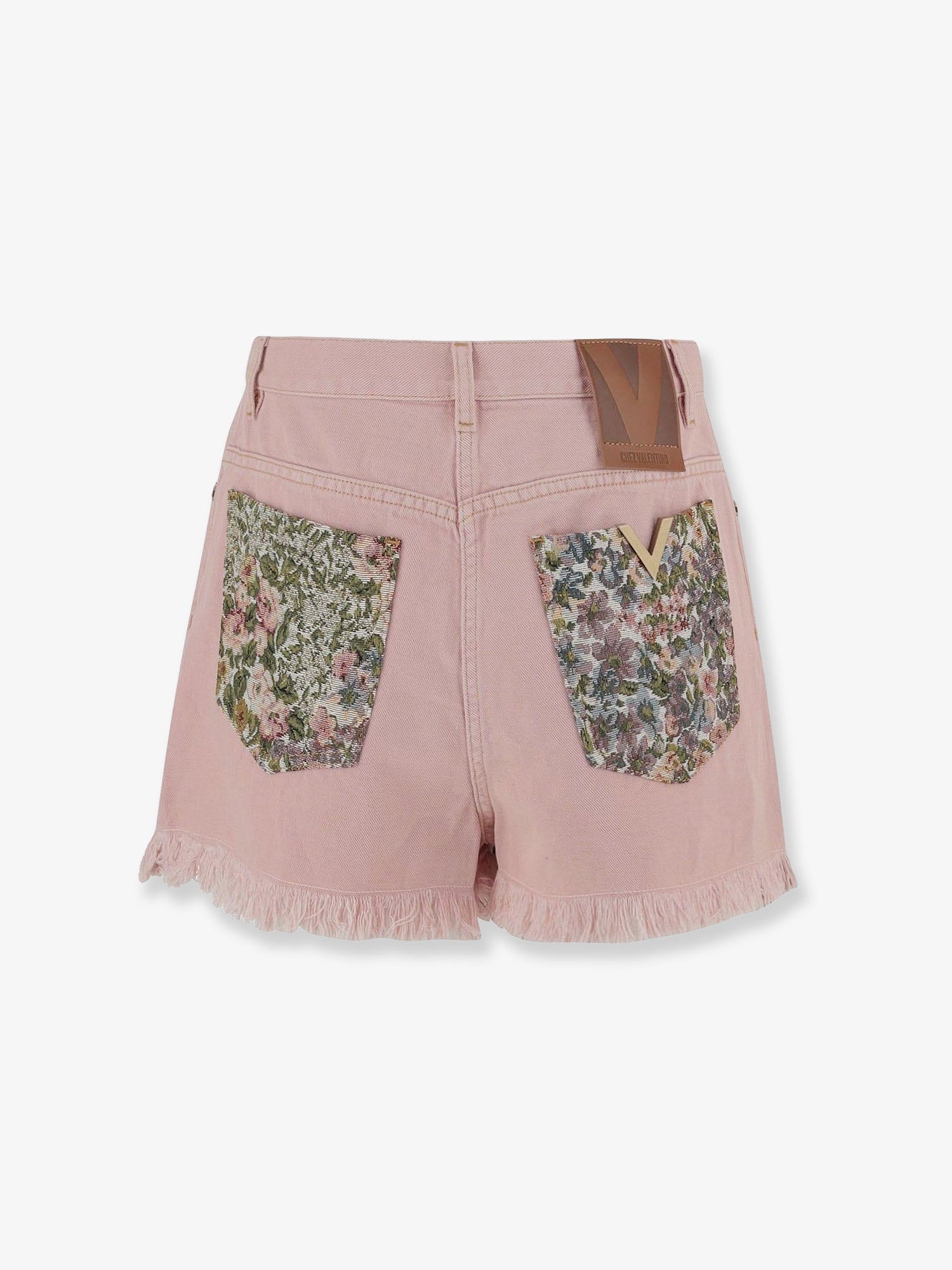 Valentino Denim Shorts With Frayed Edges
