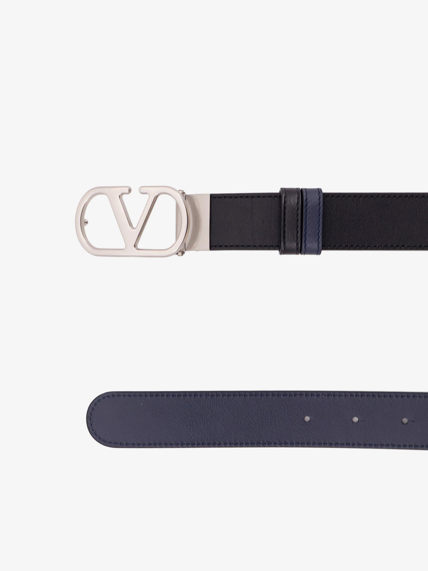 Valentino Vlogo Leather Reversible Belt