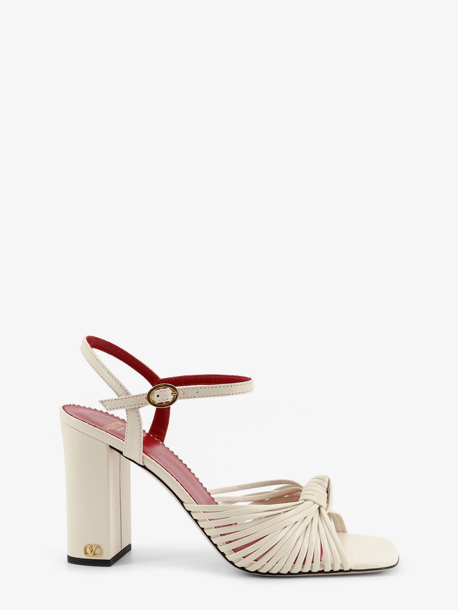Valentino Vg Annet Leather Sandals With Metal Vlogo