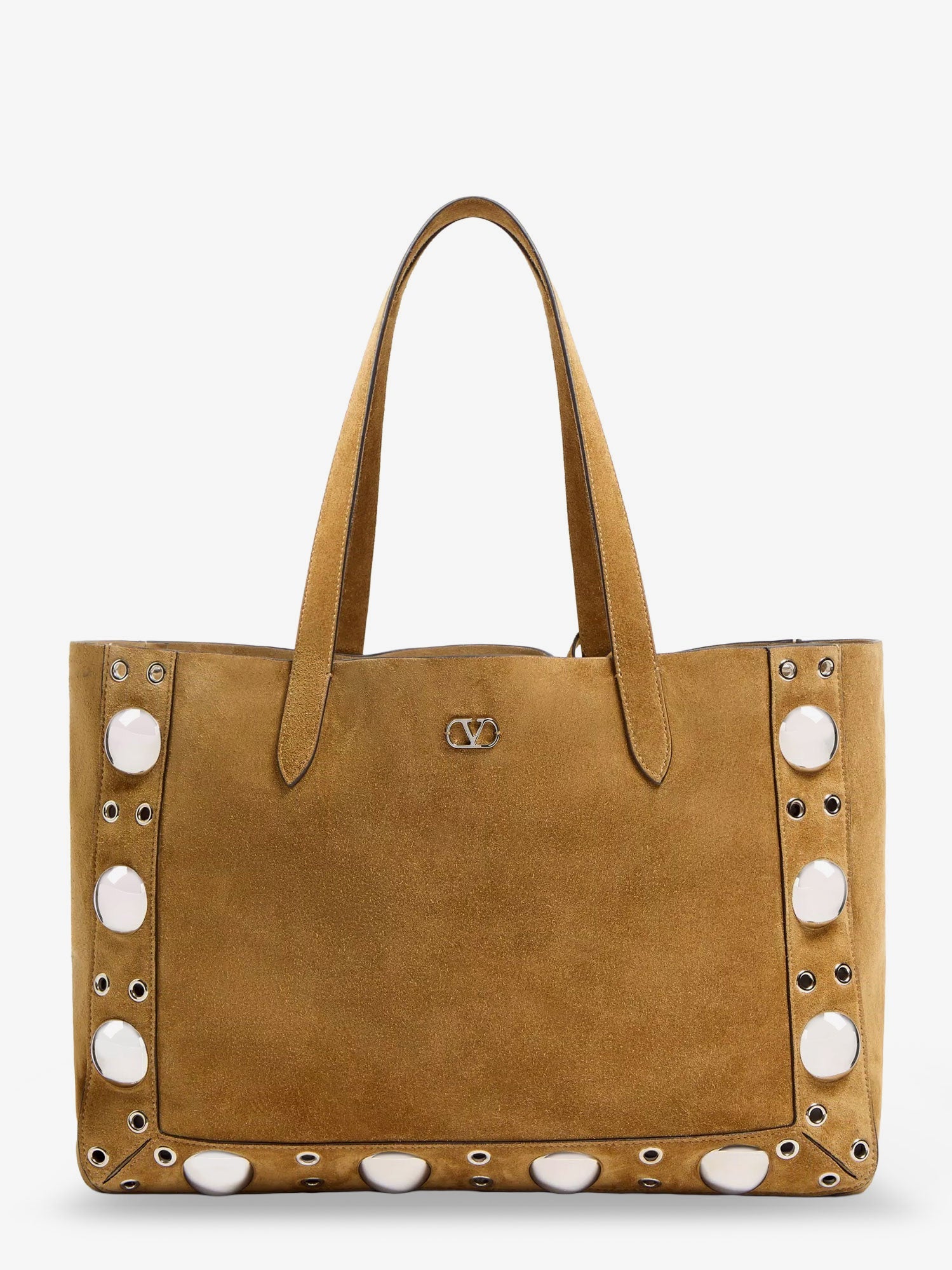 Valentino Suede Shopping Bag With Metal Logo