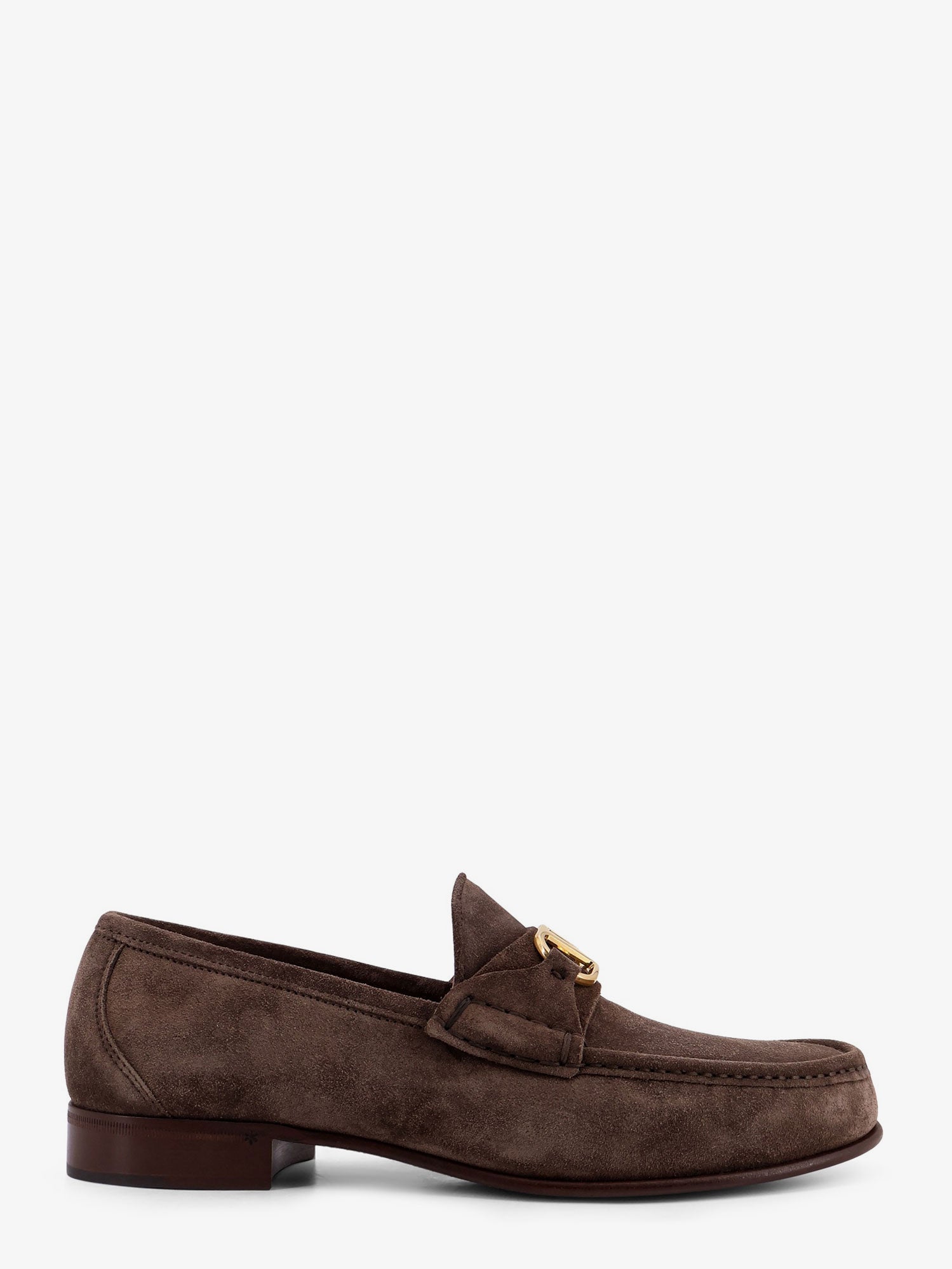 Valentino Suede Loafers With Metal Vlogo Signature
