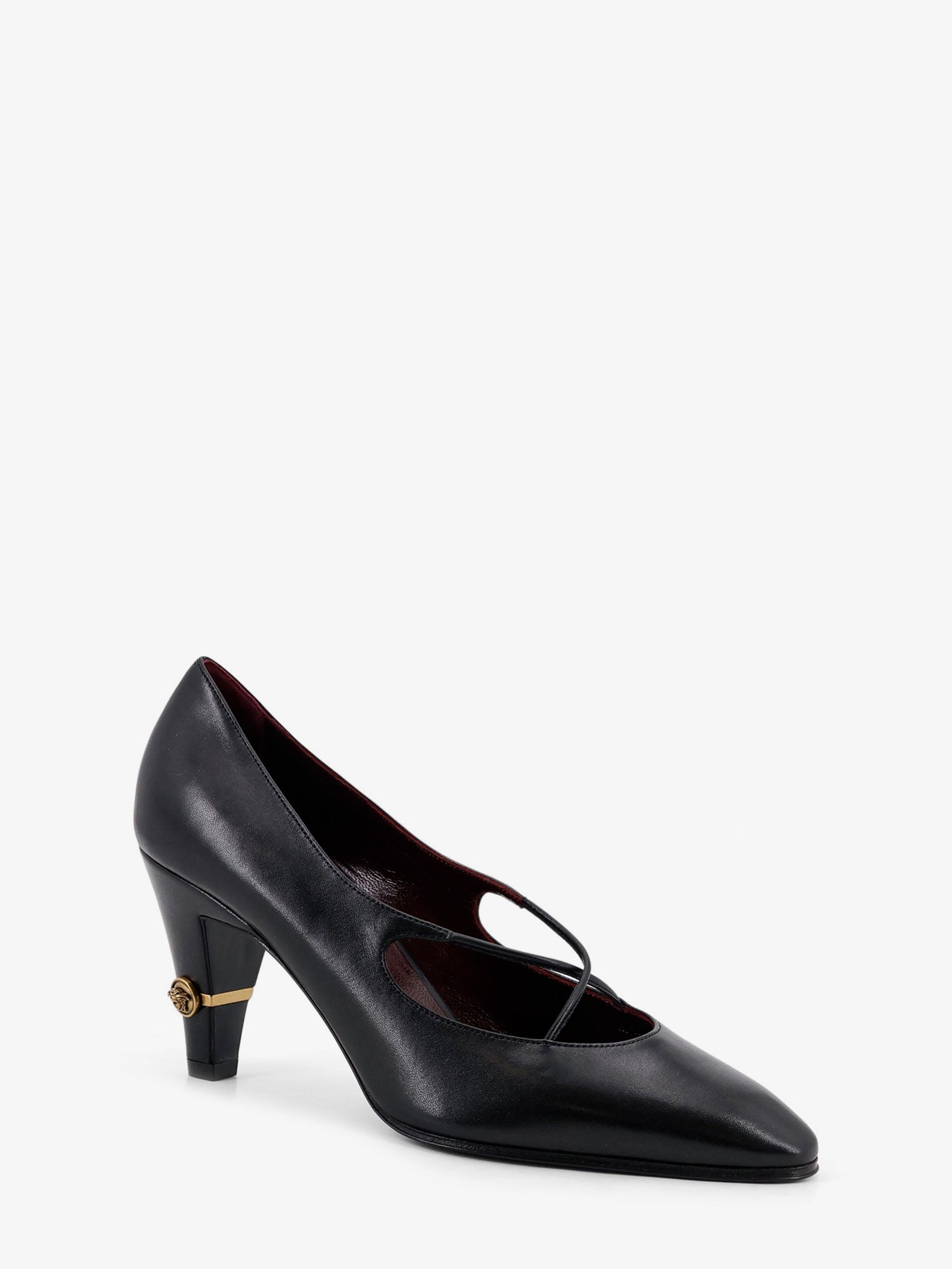 Versace Criss-cross Medallion Leather Pumps
