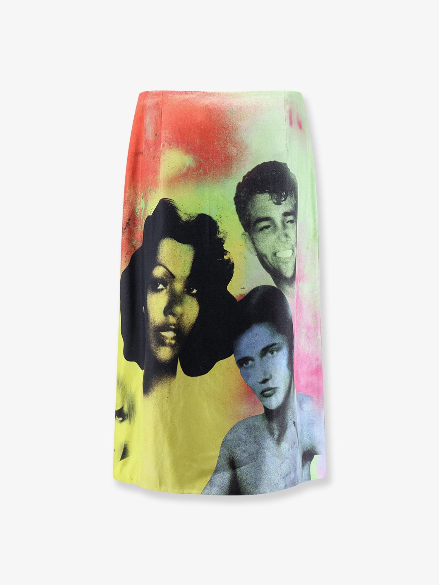 Versace Printed Silk Twill Midi Skirt