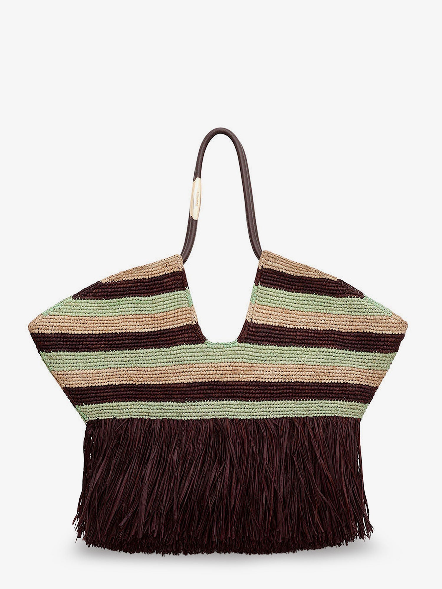 Zimmermann Golden Time Rafia Shoulder Bag With Fringe