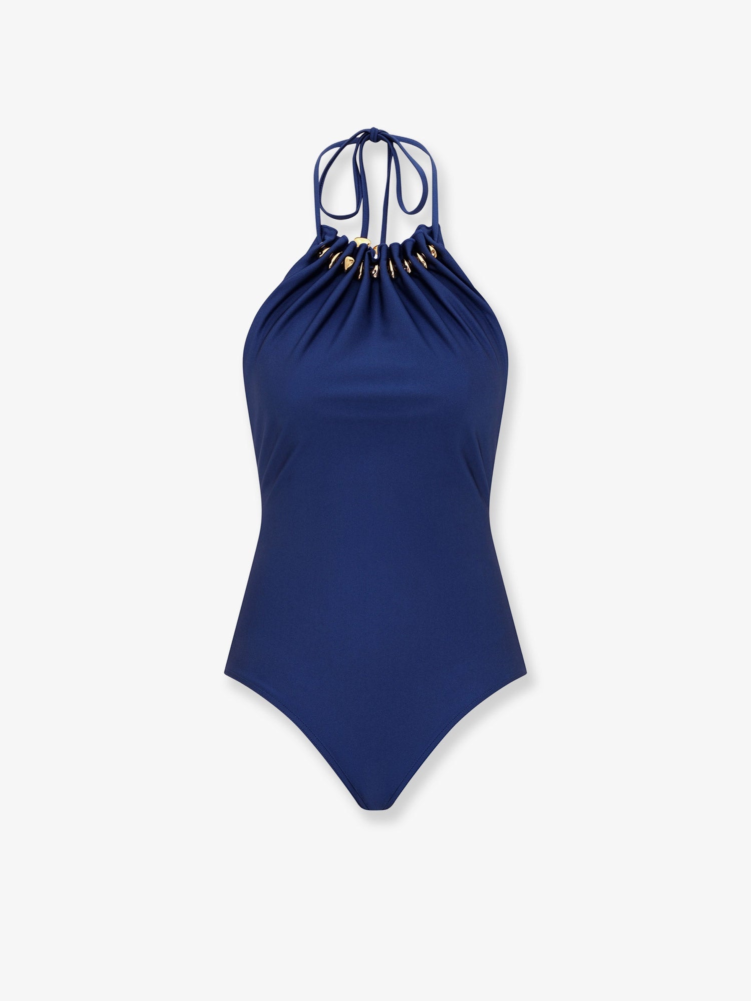 Zimmermann Aster One-piece Swimsuit In Shiny Nylon With Bead Detail
