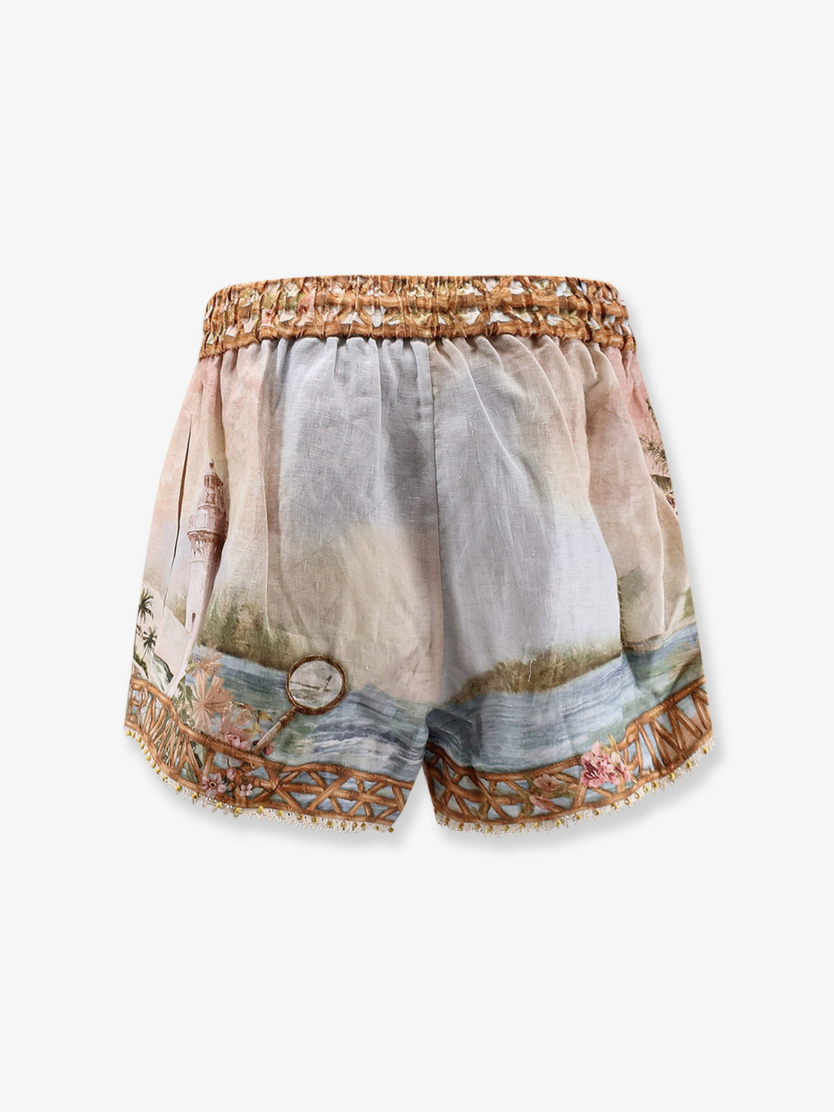 Zimmermann Mahon Multicolor Linen Shorts