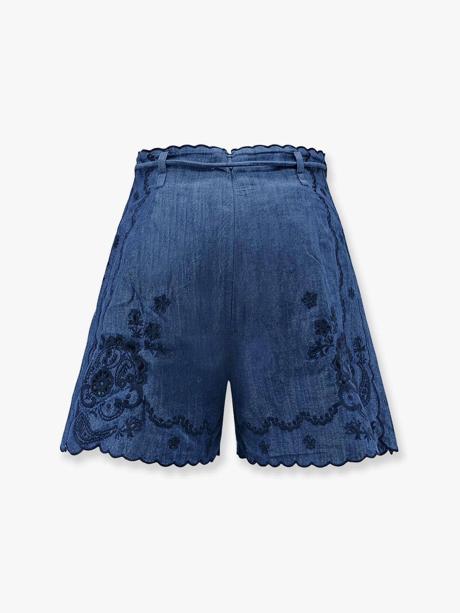 Zimmermann Aster Embroidered Denim Shorts