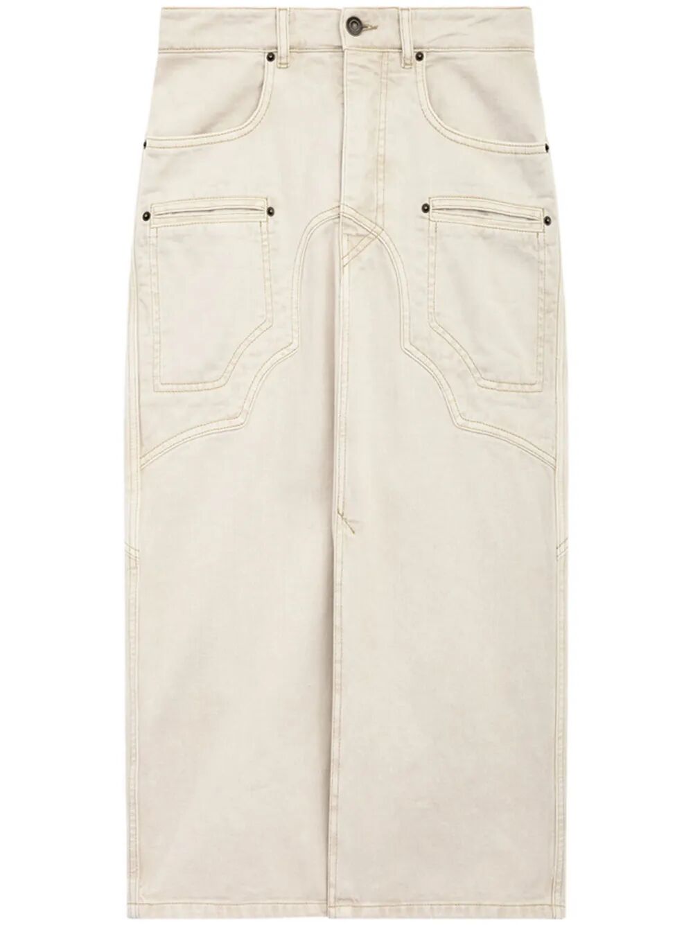 Isabel Marant Britt Stitched Denim Midi Skirt