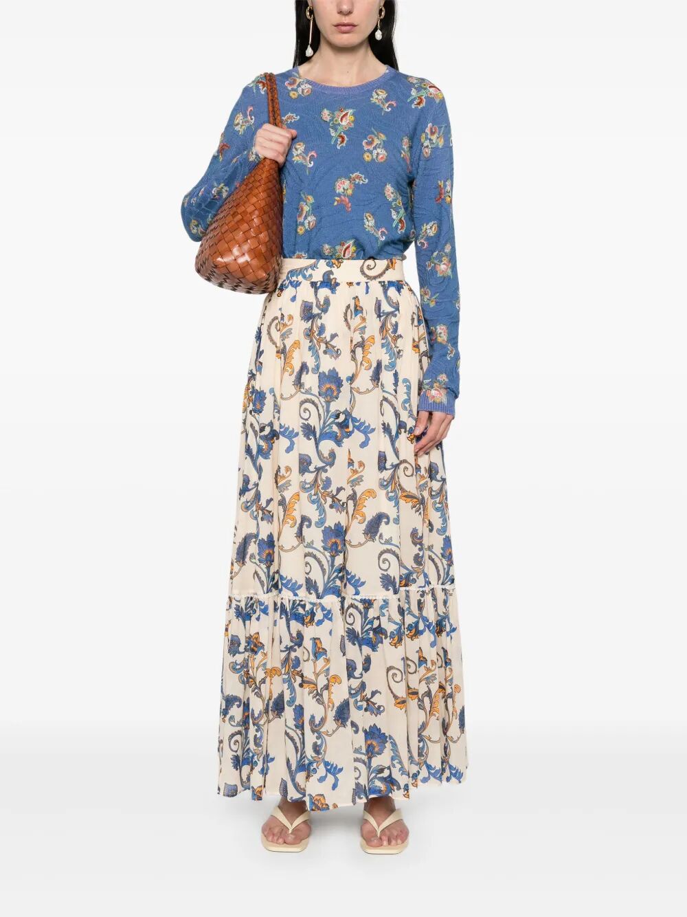 Etro Paisley-print Cotton Maxi Skirt