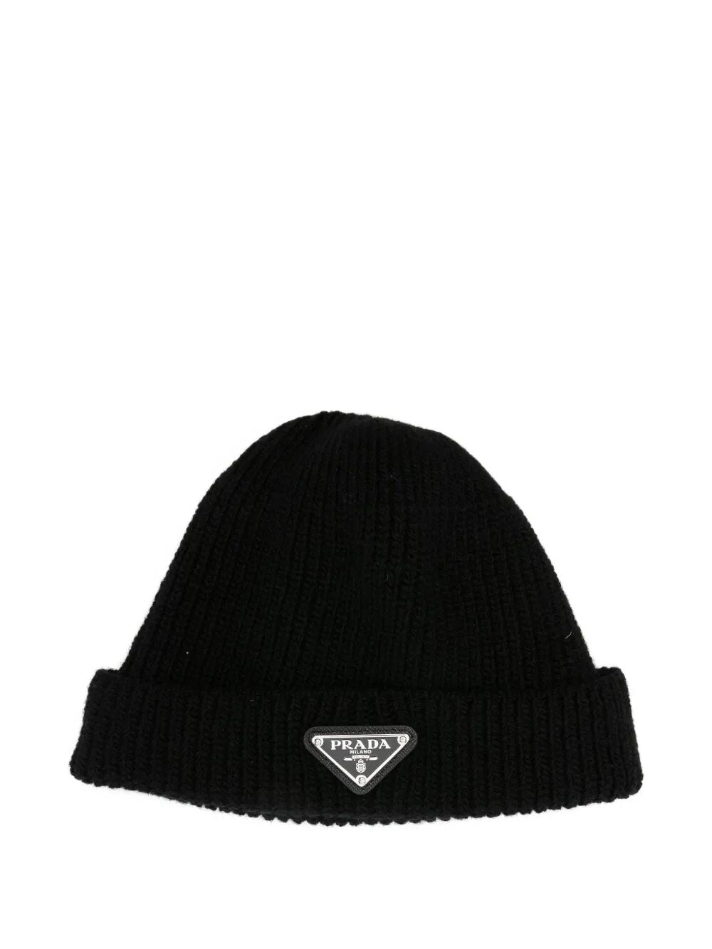 Prada Ribbed Logo-plaque Beanie