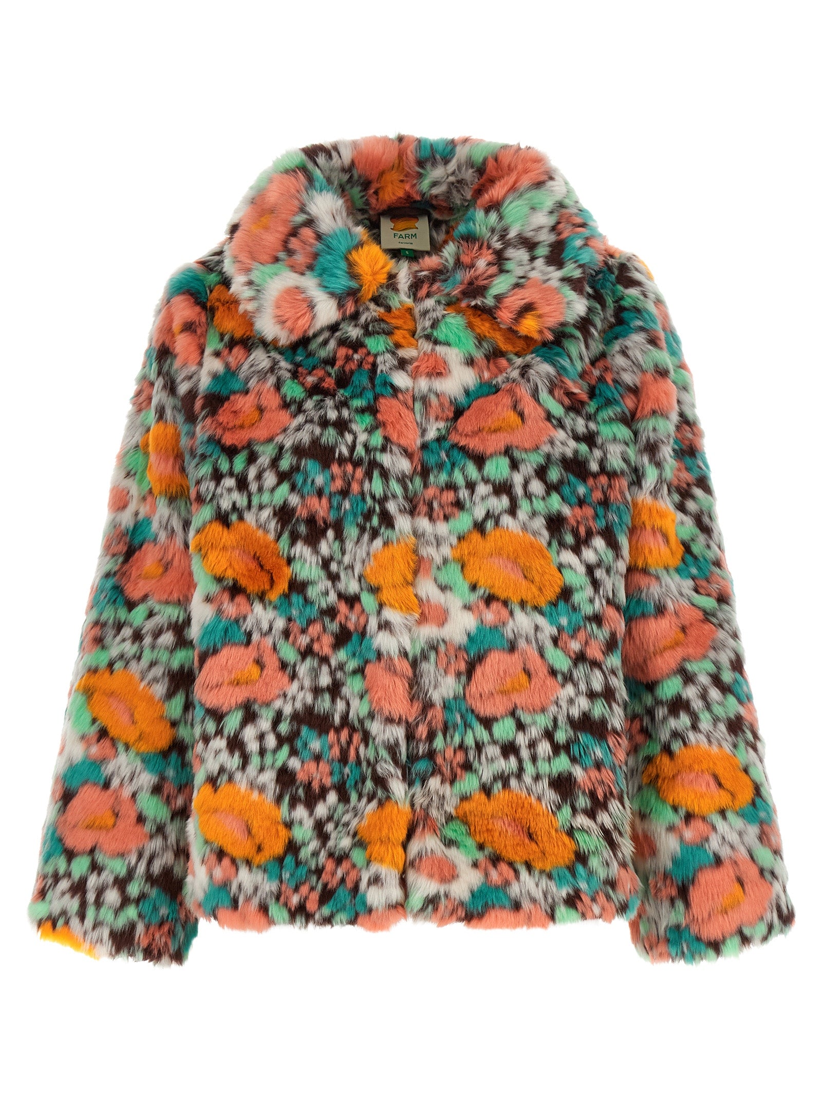 Farm Rio Faux Fur Floral Pattern