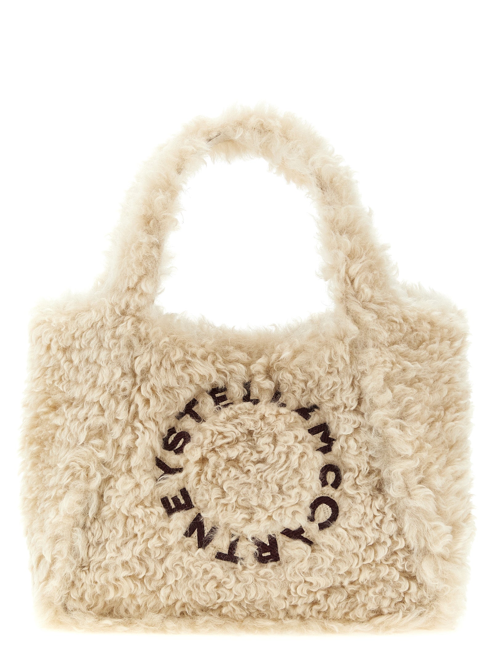 Stella Mccartney Shearling Logo Shopping Bag
