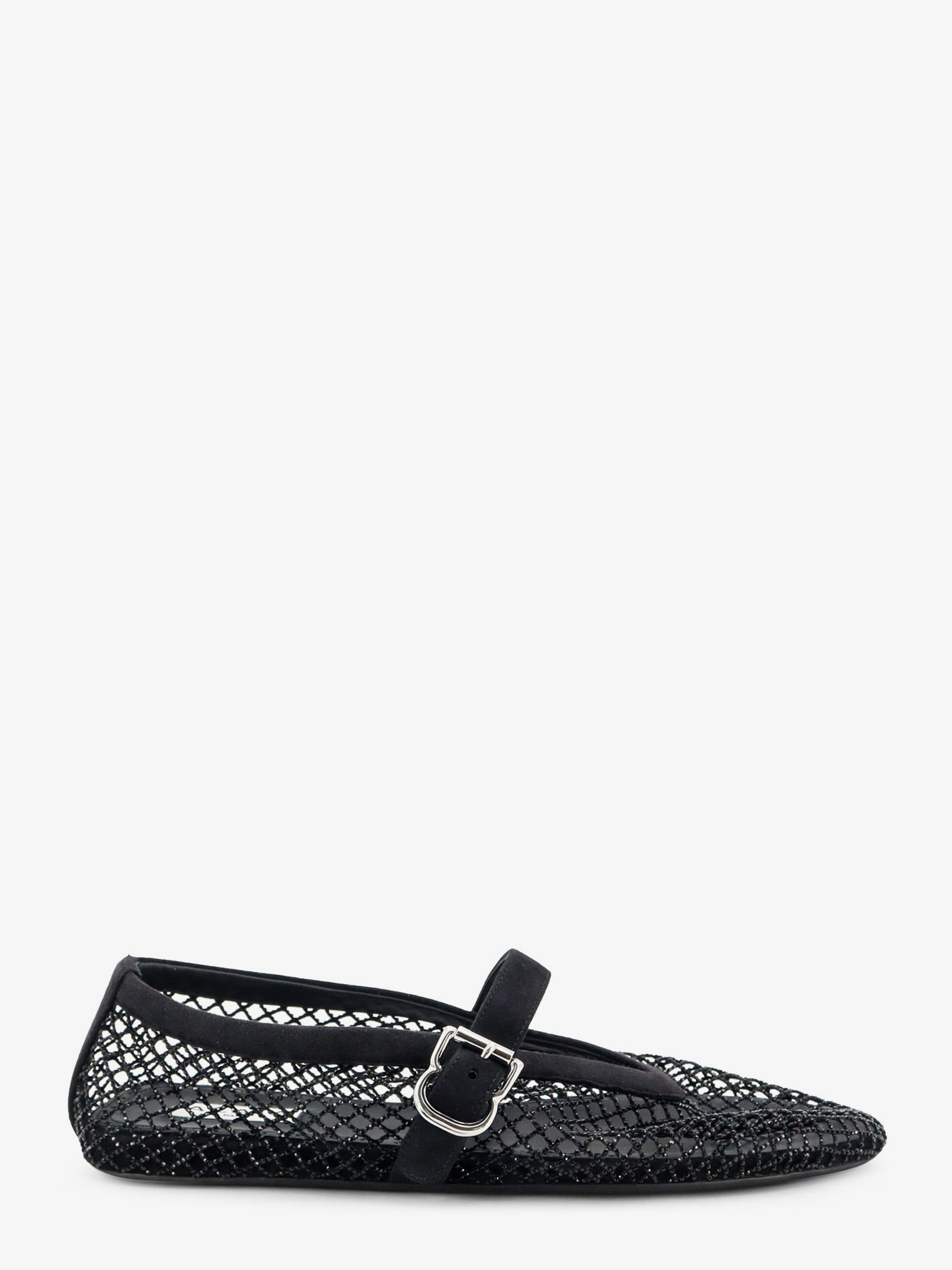 Alaïa Flat Mesh Ballet Flats With Rhinestone Detail