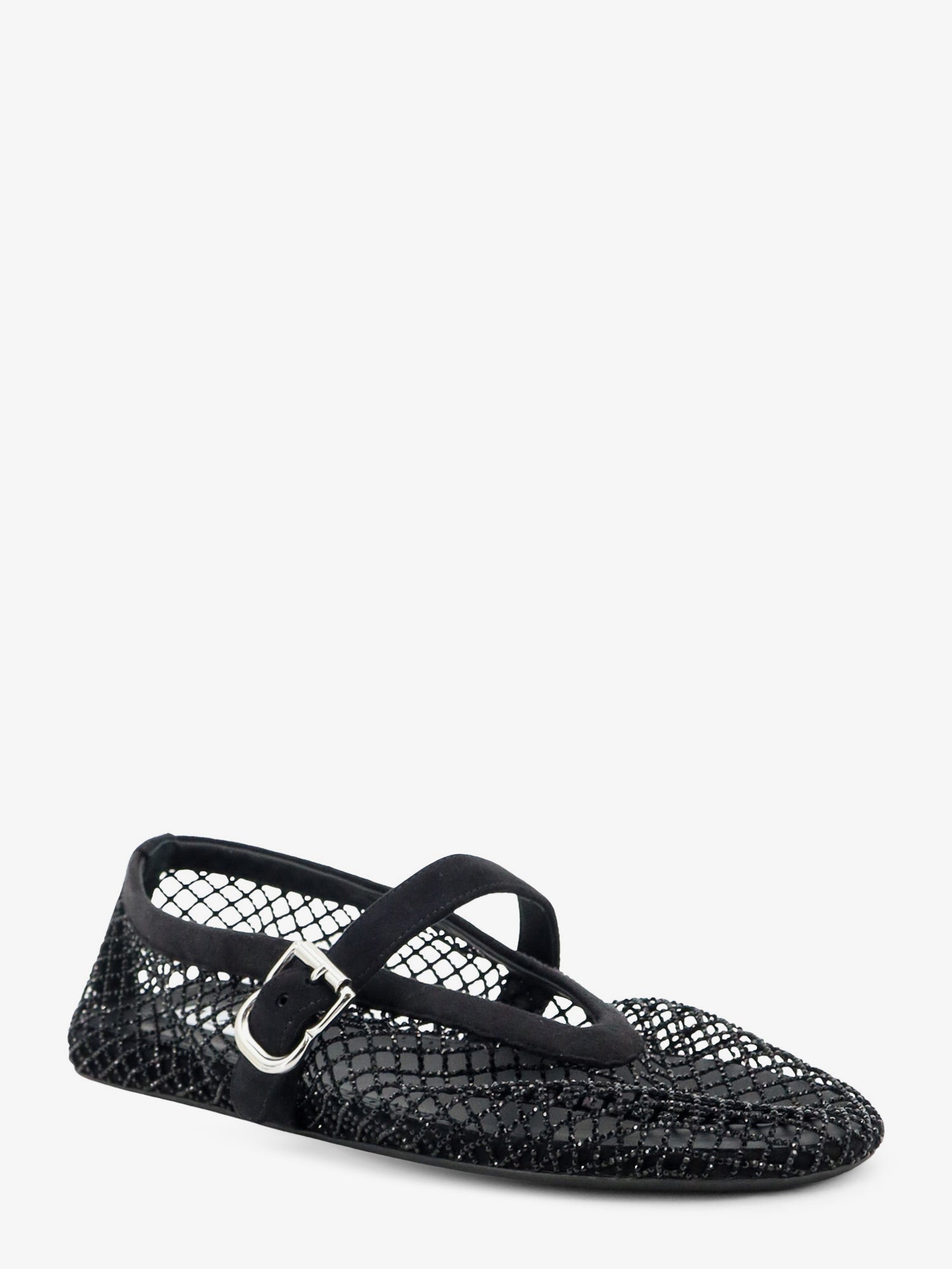 Alaïa Flat Mesh Ballet Flats With Rhinestone Detail