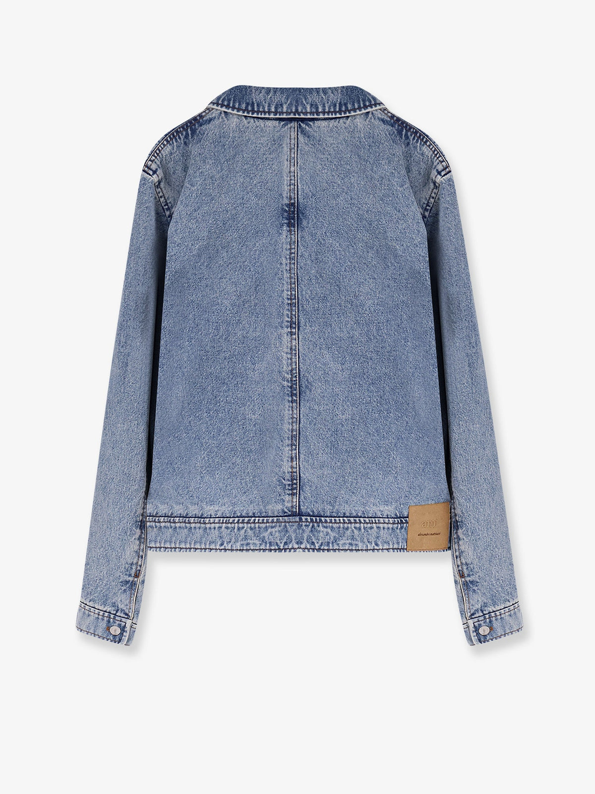 AMI Paris Denim Jacket With Iconic Embroidery