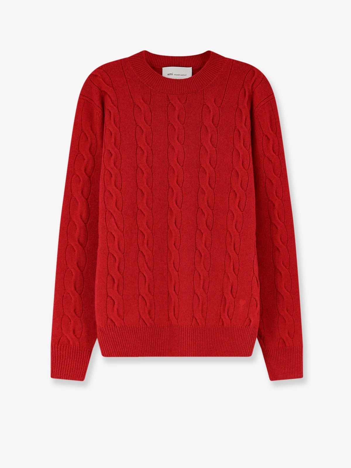 AMI Paris Wool Sweater With Cable Knit