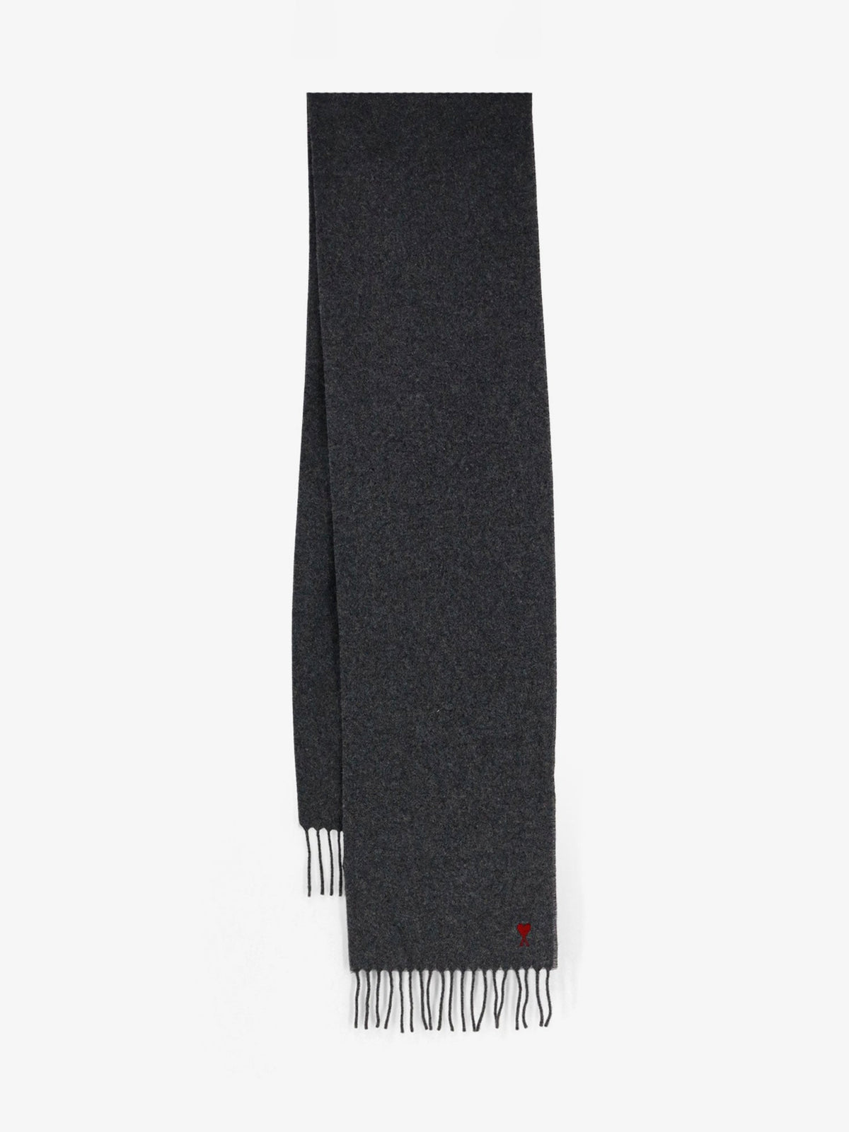 AMI Paris Wool Scarf With Ami De Coeur Embroidery