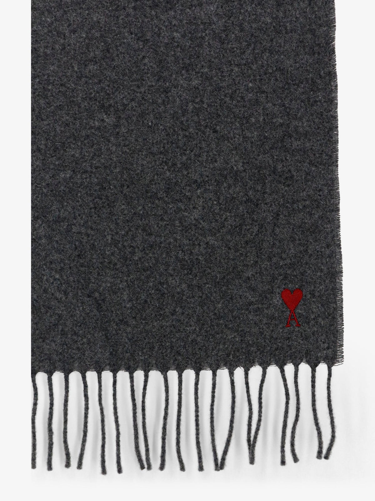 AMI Paris Wool Scarf With Ami De Coeur Embroidery