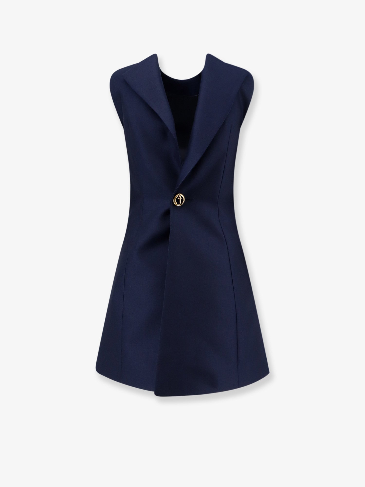 Balenciaga A-line Merino Wool And Silk Blend Short Dress