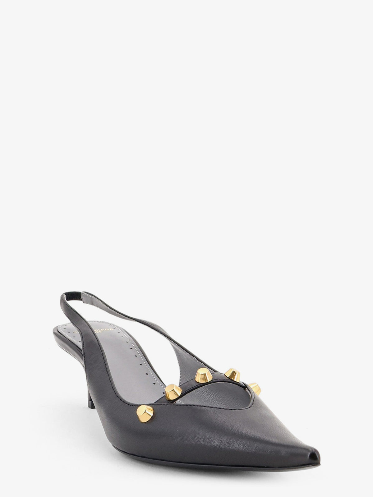 Balenciaga Midnight City Leather Pumps With Studs