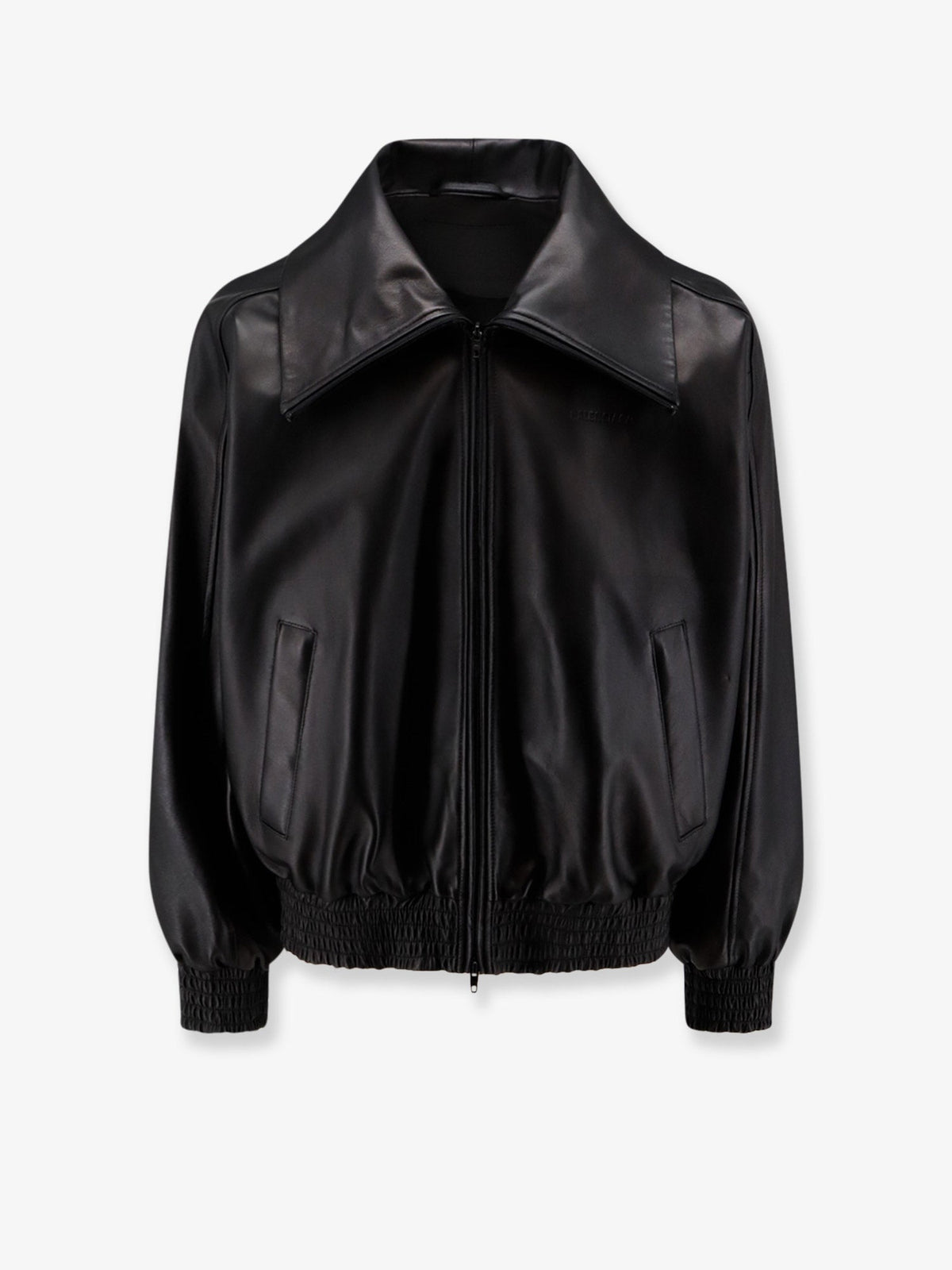 Balenciaga Leather Jacket With Logo Detail
