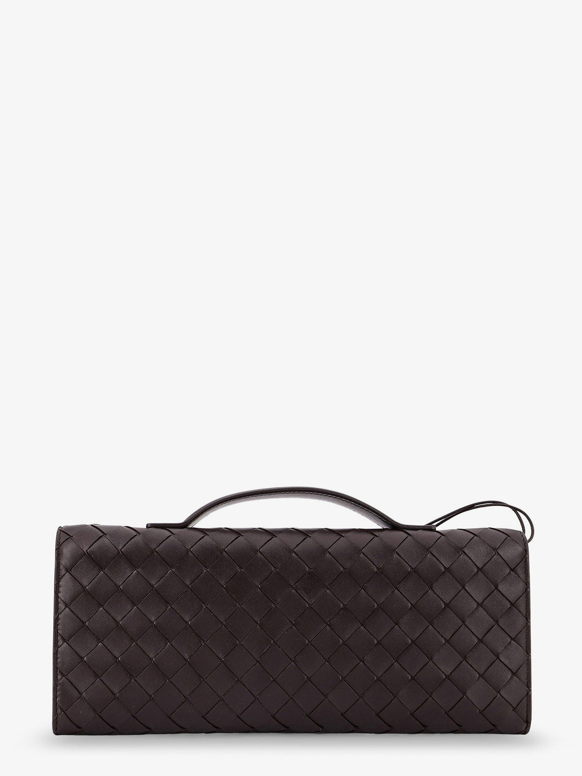 Bottega Veneta Andiamo Leather Clutch With Intrecciato Motif