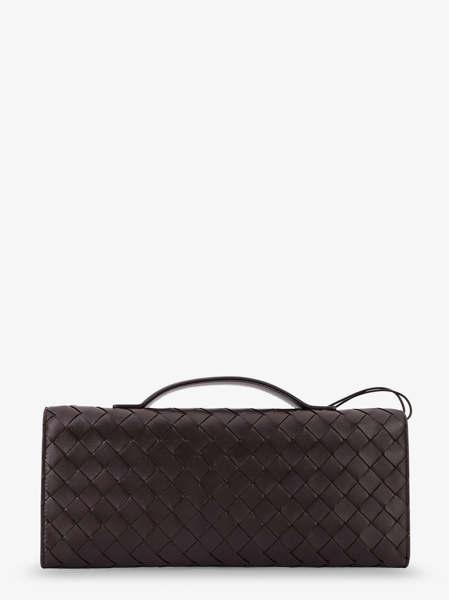 Bottega Veneta Andiamo Leather Clutch With Intrecciato Motif