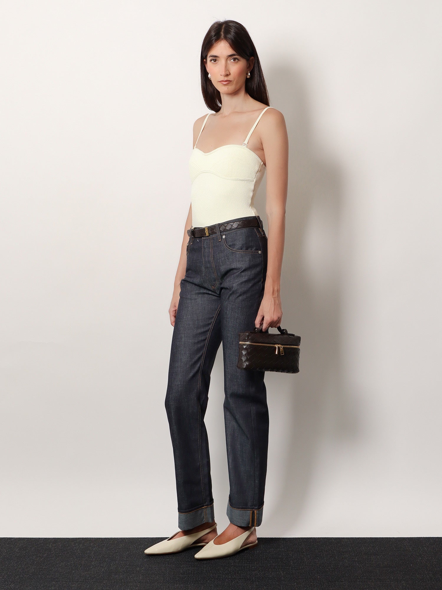Bottega Veneta Bang Bang Leather Shoulder Bag With Intrecciato Pattern