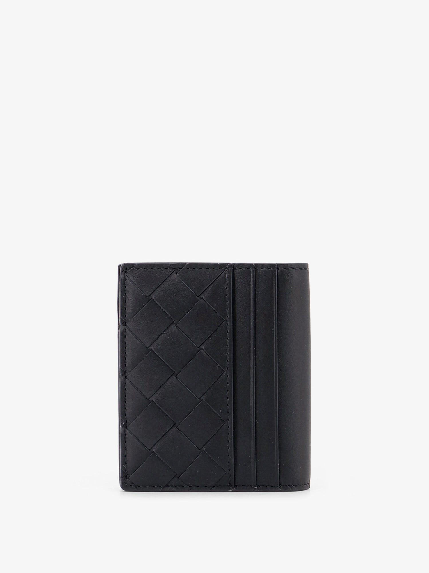 Bottega Veneta Leather Card Holder With Intrecciato Motif