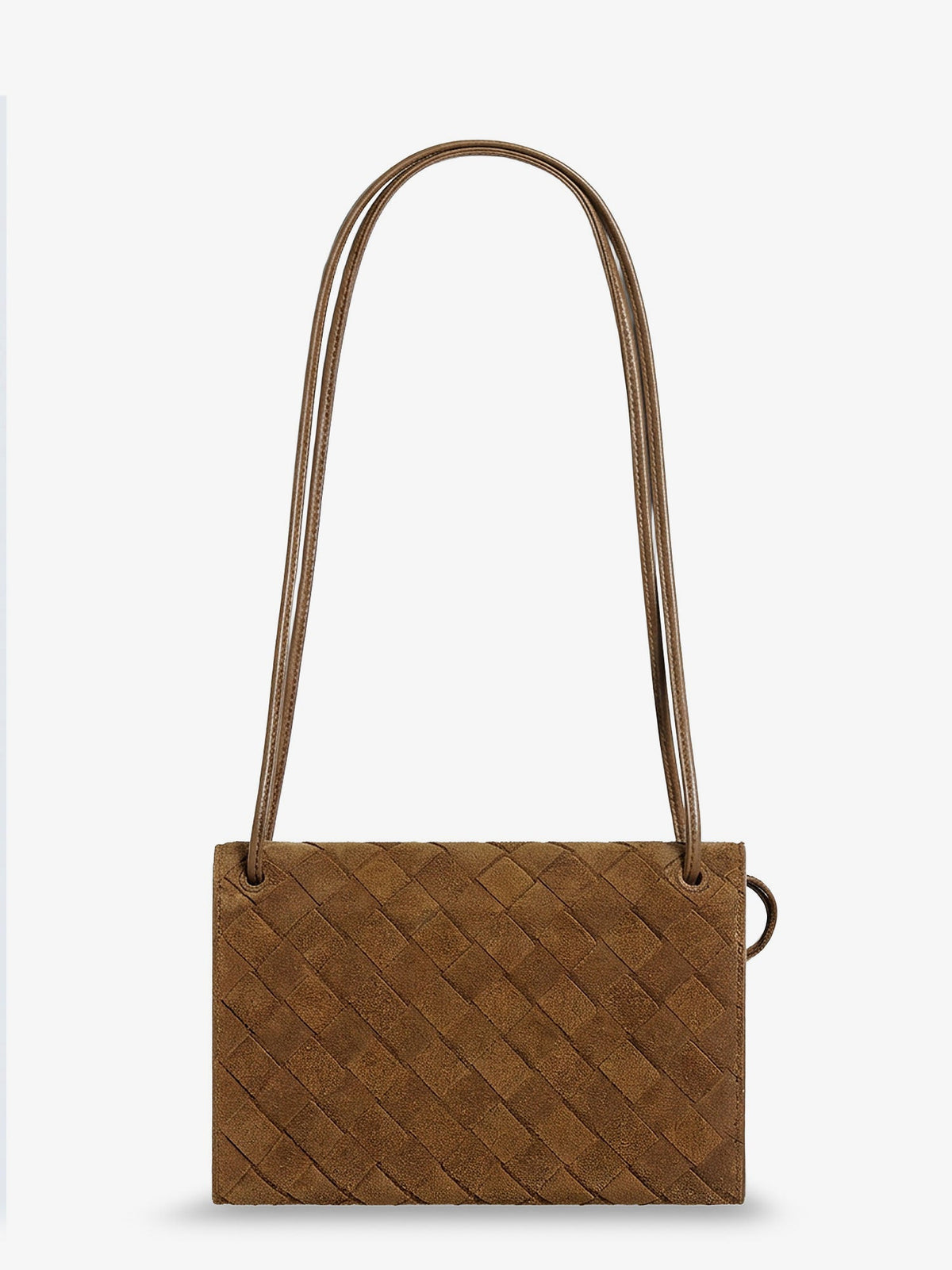 Bottega Veneta Suede Crossbody Bag With Intrecciato Motif