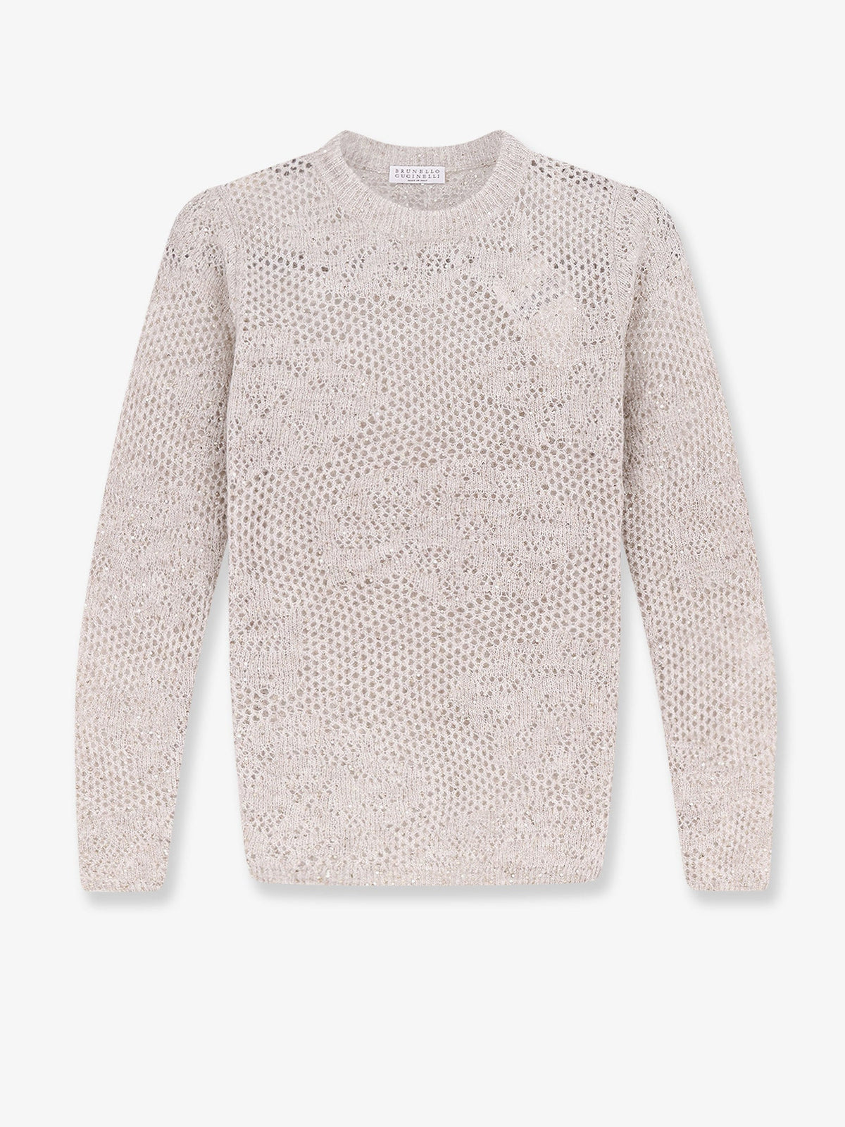 Brunello Cucinelli Mohair And Virgin Wool Blend Sweater With All-over Dazzling Detail