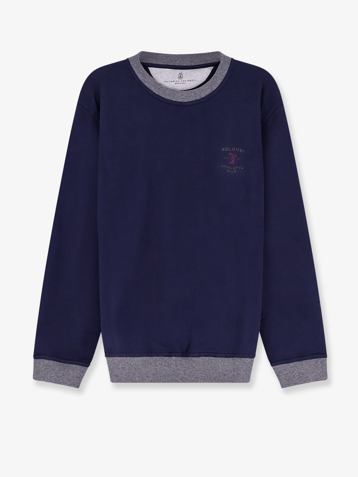 Brunello Cucinelli Cotton Sweatshirt With Front Embroidered Logo