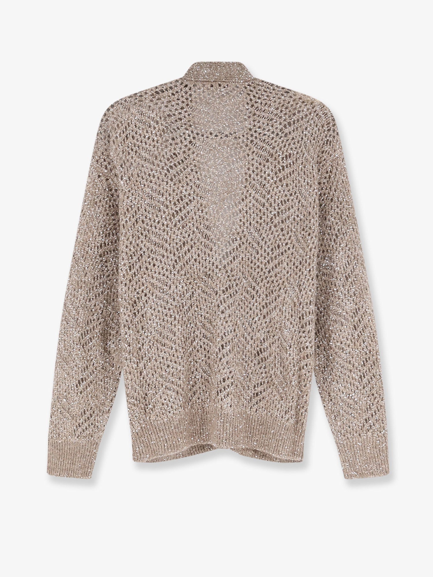 Brunello Cucinelli Mohair Blend Cardigan With Iconic Dazzling Motif